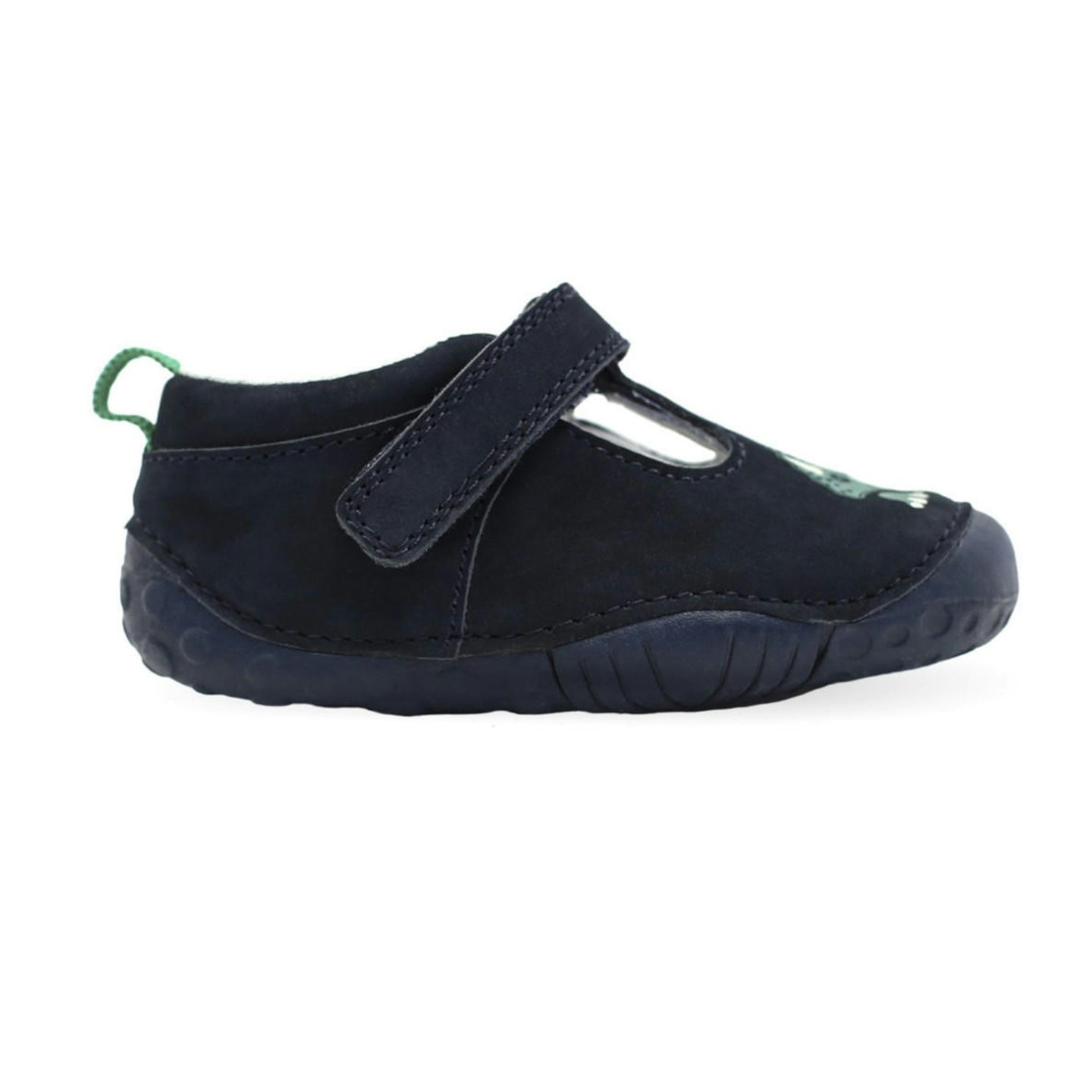 Navy blue nubuck boys t-bar pre-walkers baby's first shoes