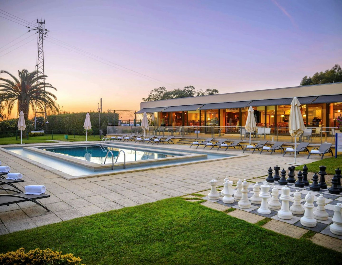 A view of the swimming pool at the Novotel Porto Gaia in Portugal