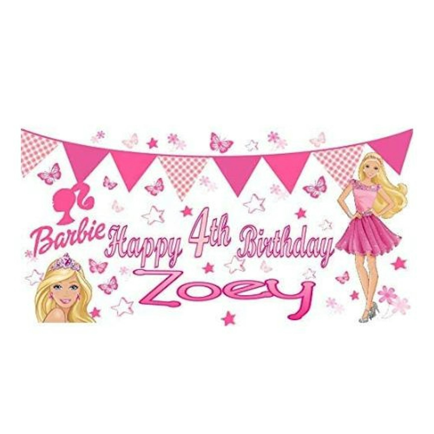 Personalised Barbie Banner Birthday Party Decorations Any Name Age