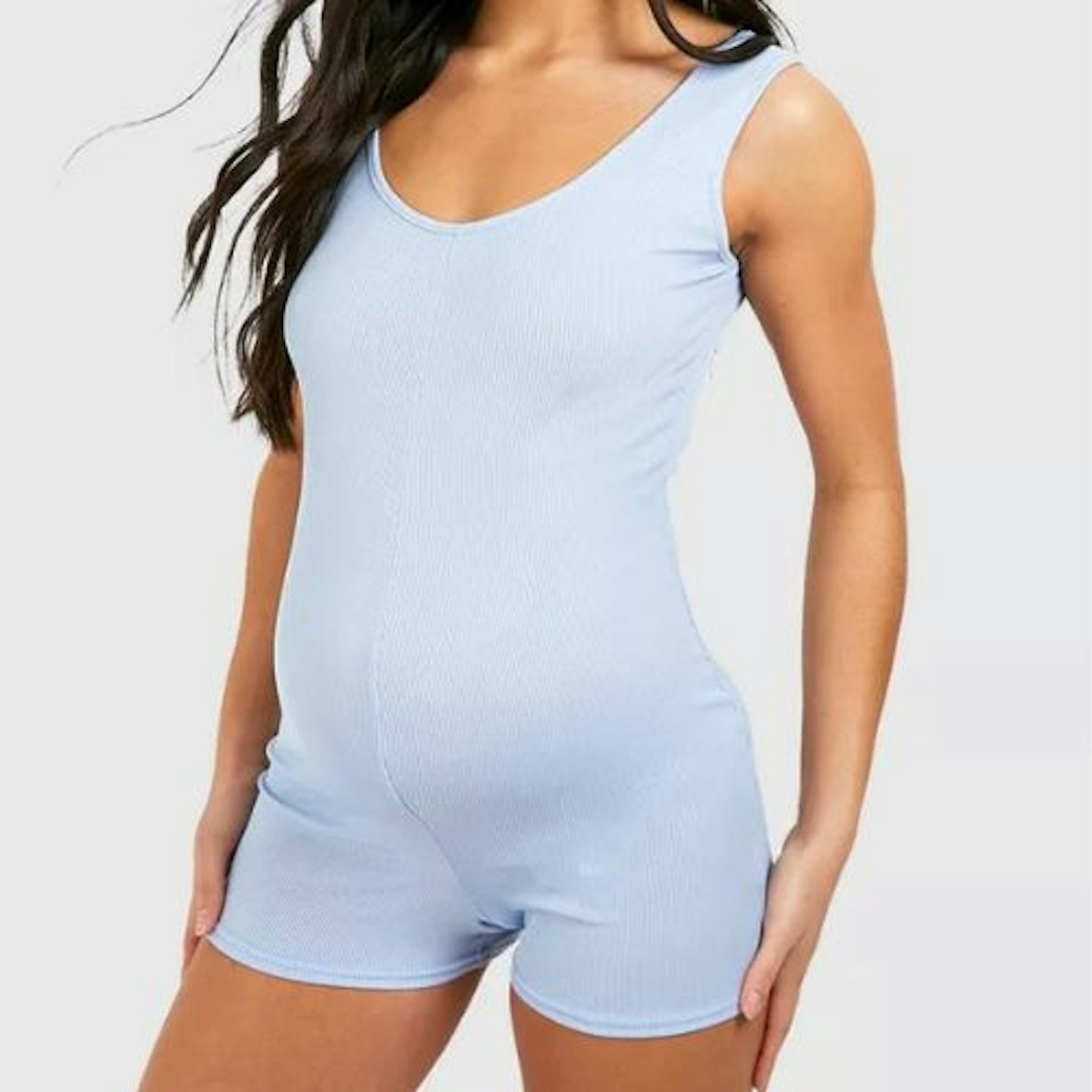 boohoo MATERNITY SCOOP RIB UNITARD