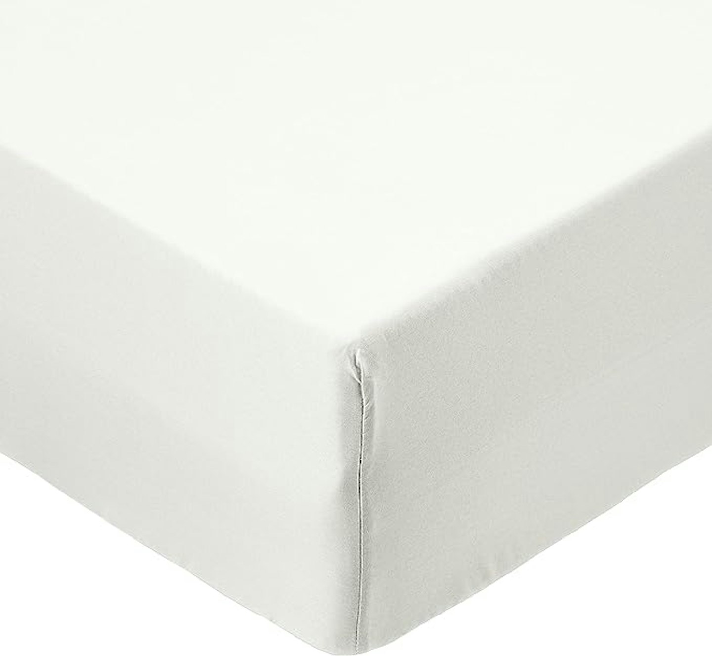 Amazon Basics Microfiber Fitted Sheets, Bright White