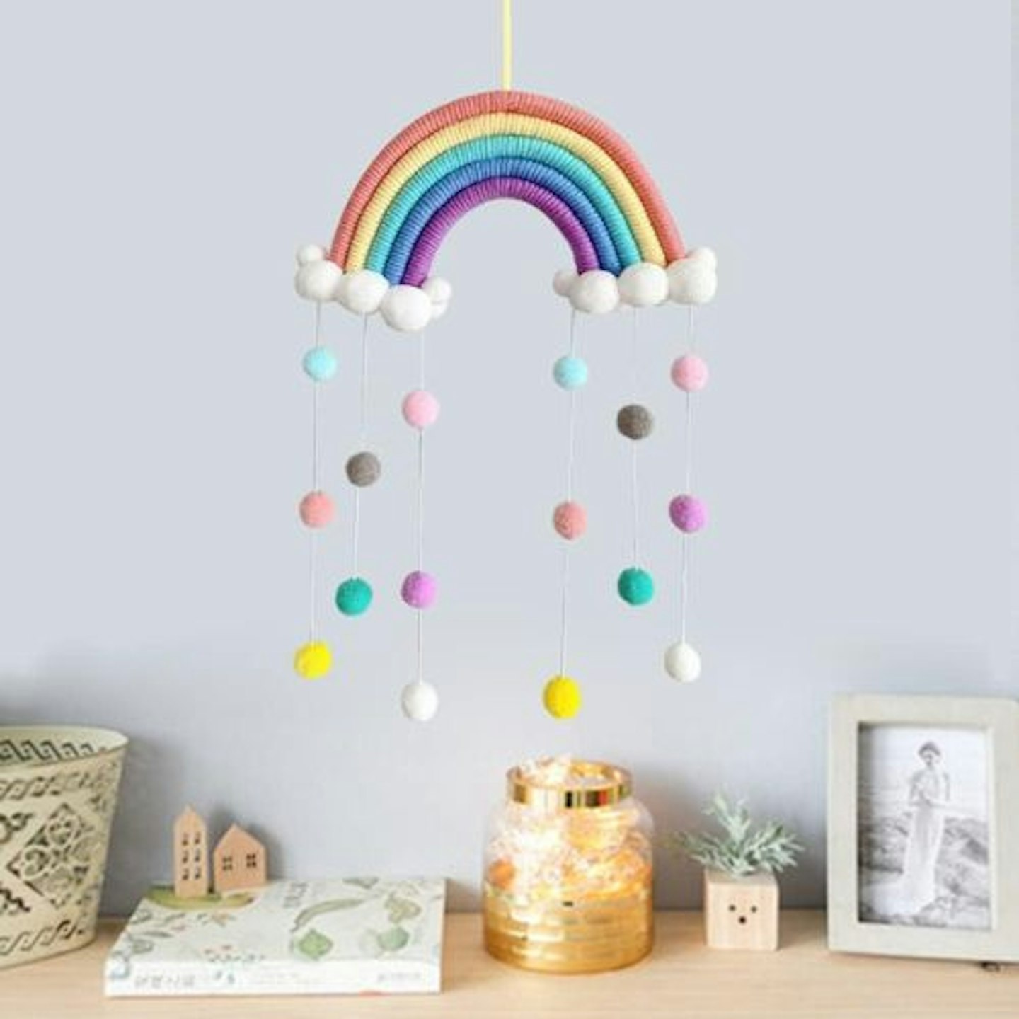 Best rainbow nursery decor Rainbow Tapestry Clouds Hanging Decoration