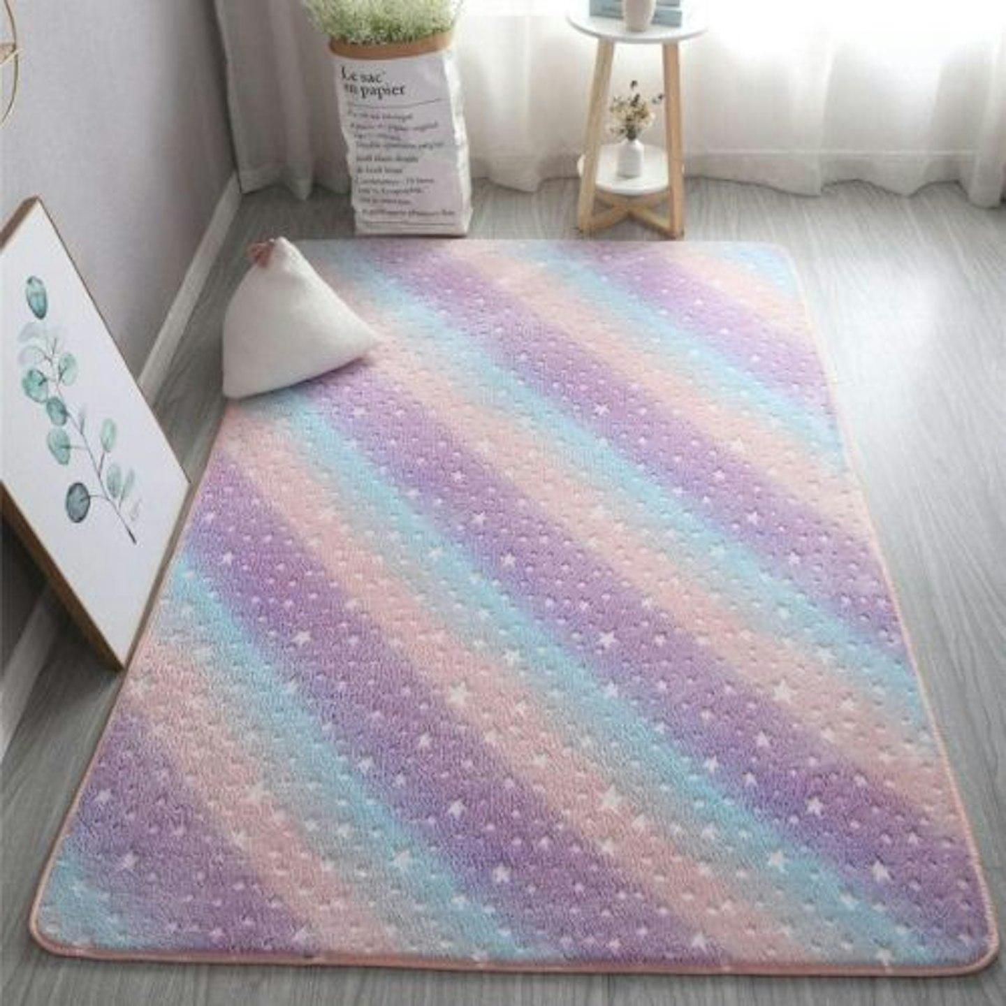 Best rainbow nursery decor Siroly Luminous Area Rug Glow in The Dark