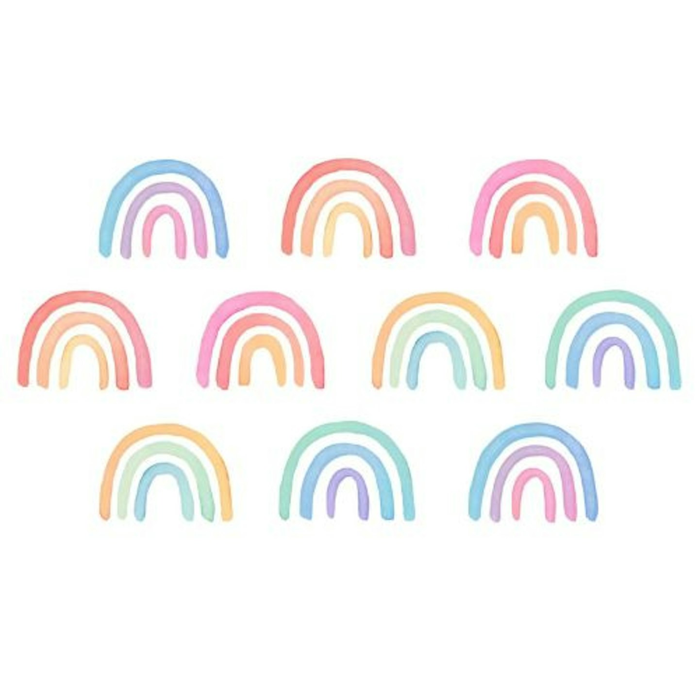 Best rainbow nursery decor Watercolor Rainbow Wall Decals