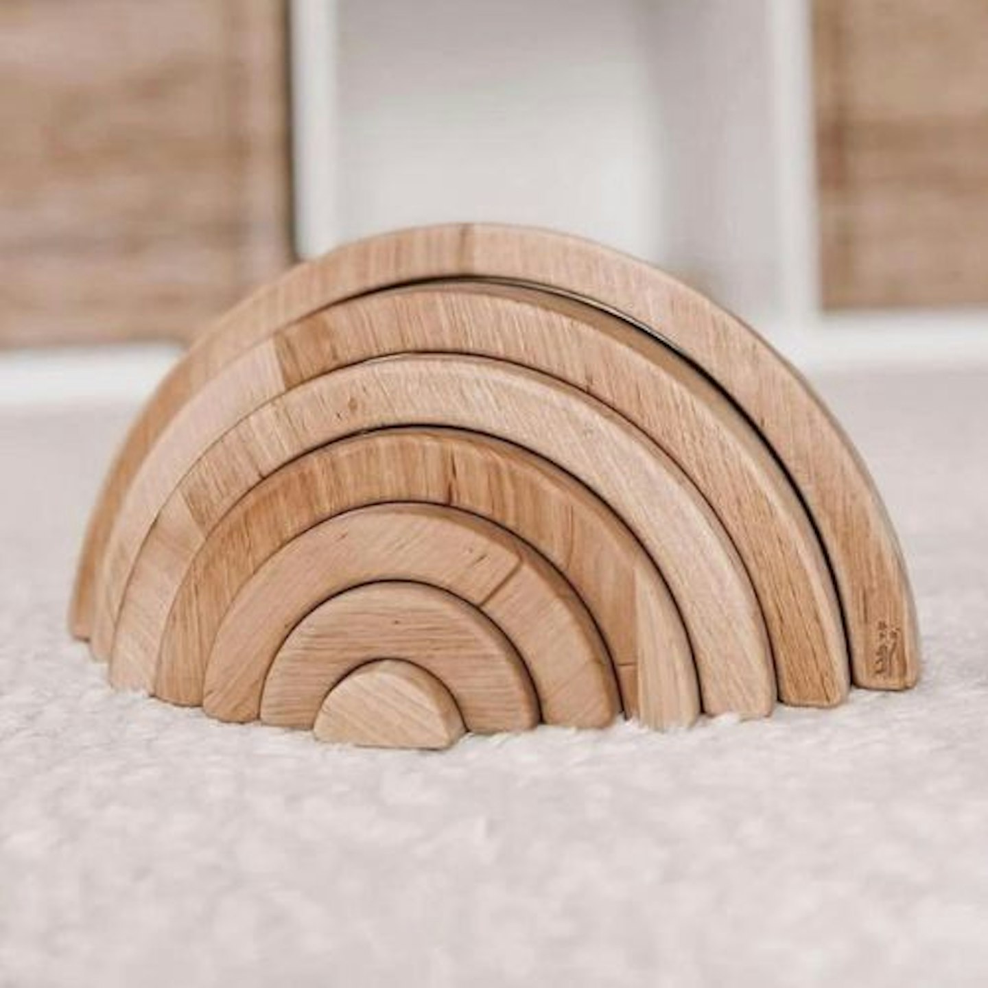 Best rainbow nursery decor Wooden Montessori Stacking Toy