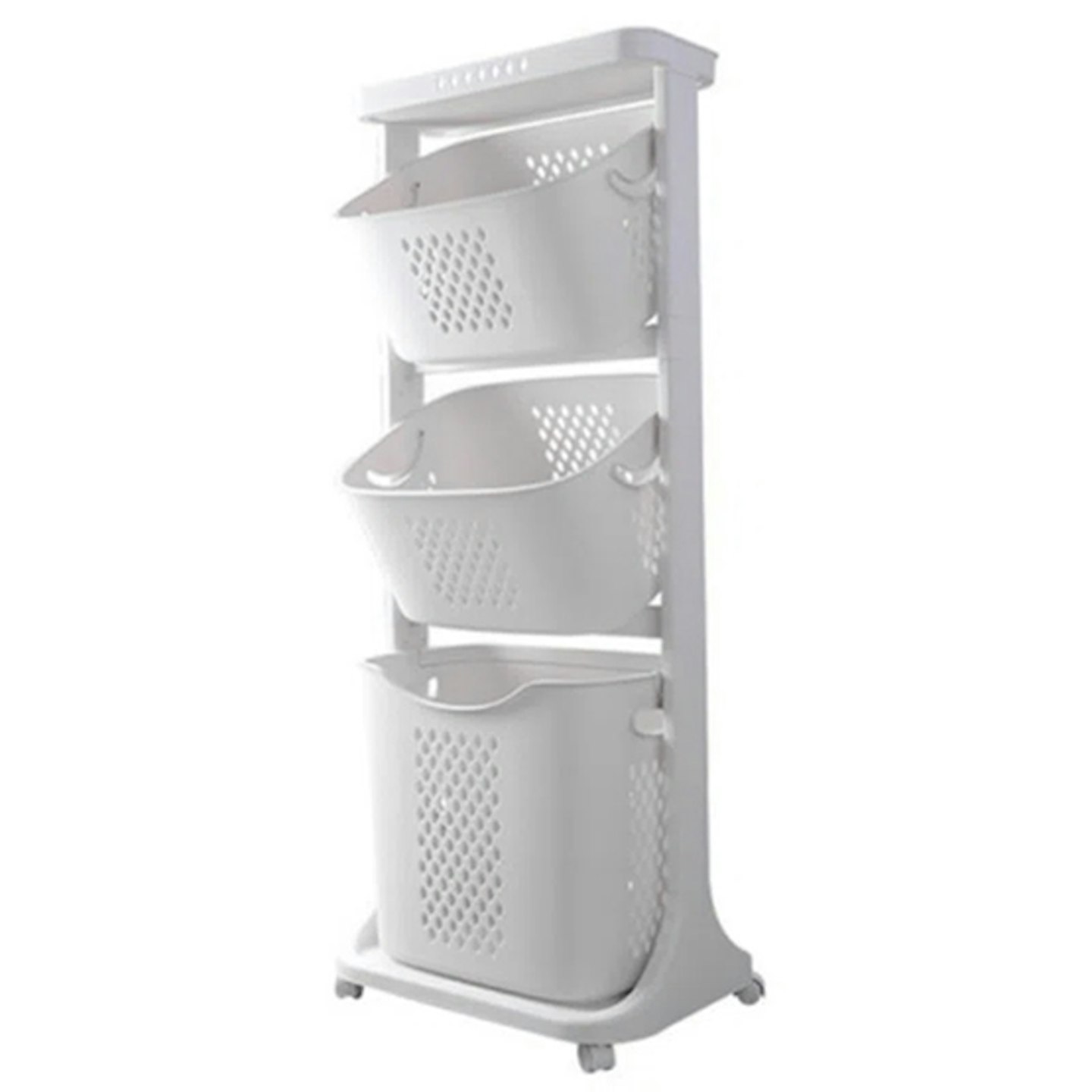 stacked washing baskets