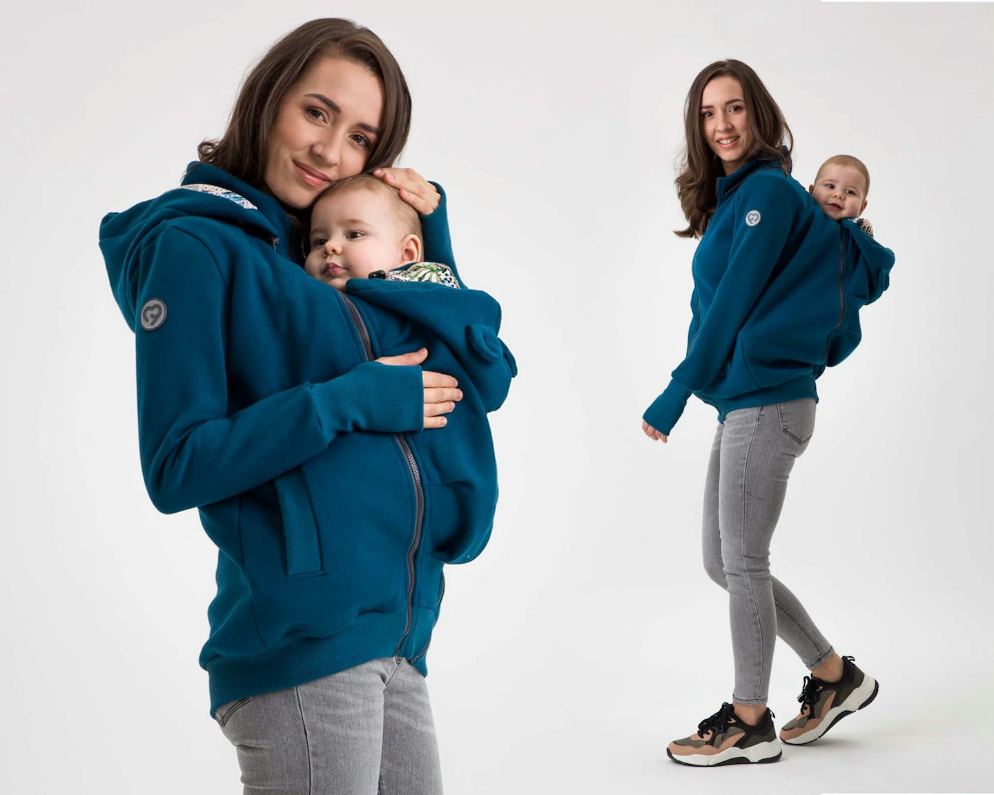 baby wearing hoodie