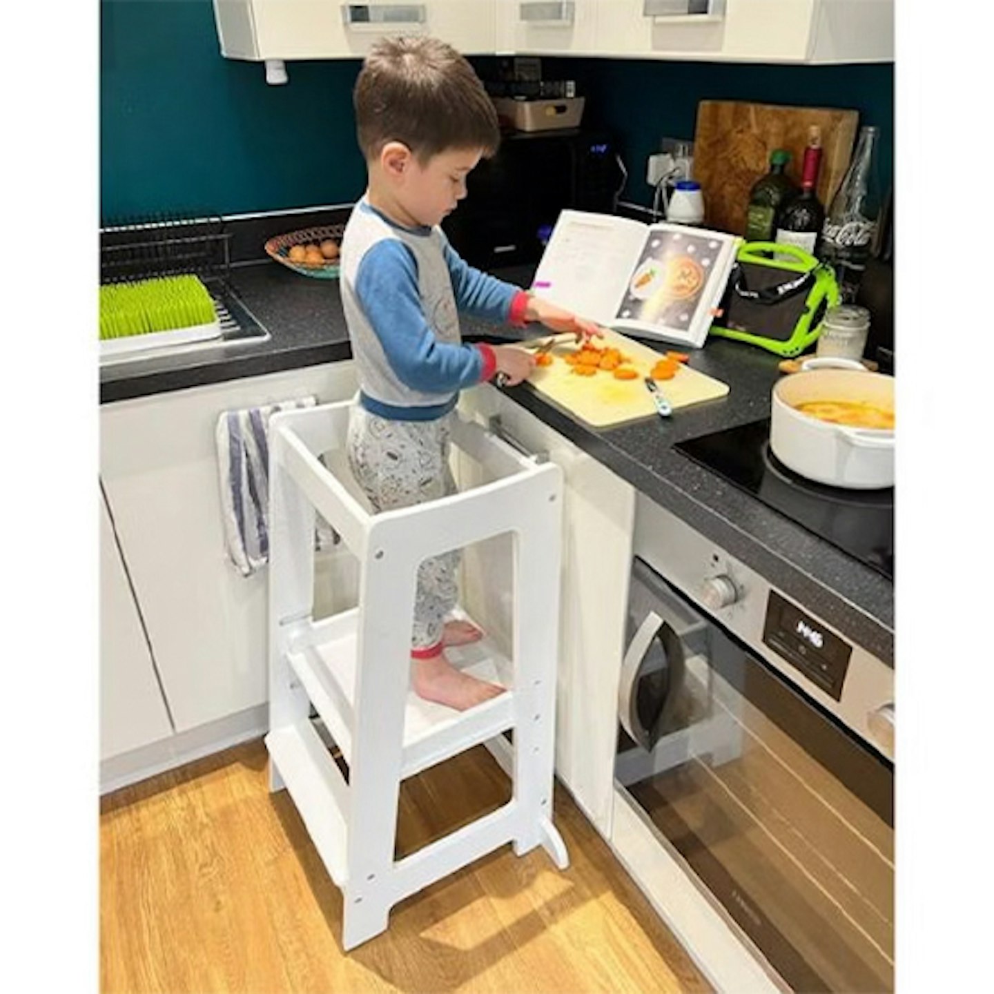 Mother&Baby Editor, Maria Martin's son Parker using the Toddler tower Step Up