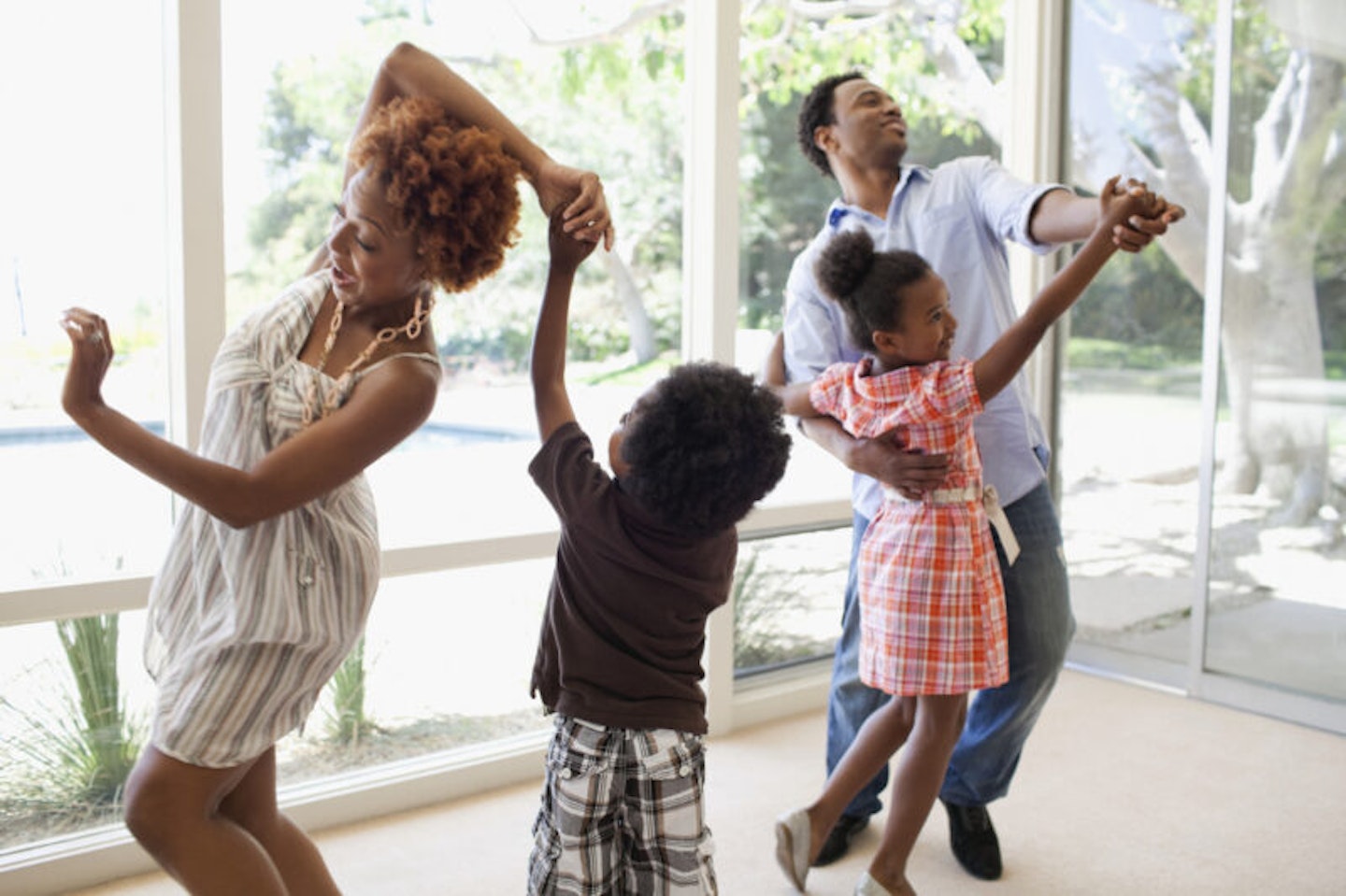 A family dancing together
