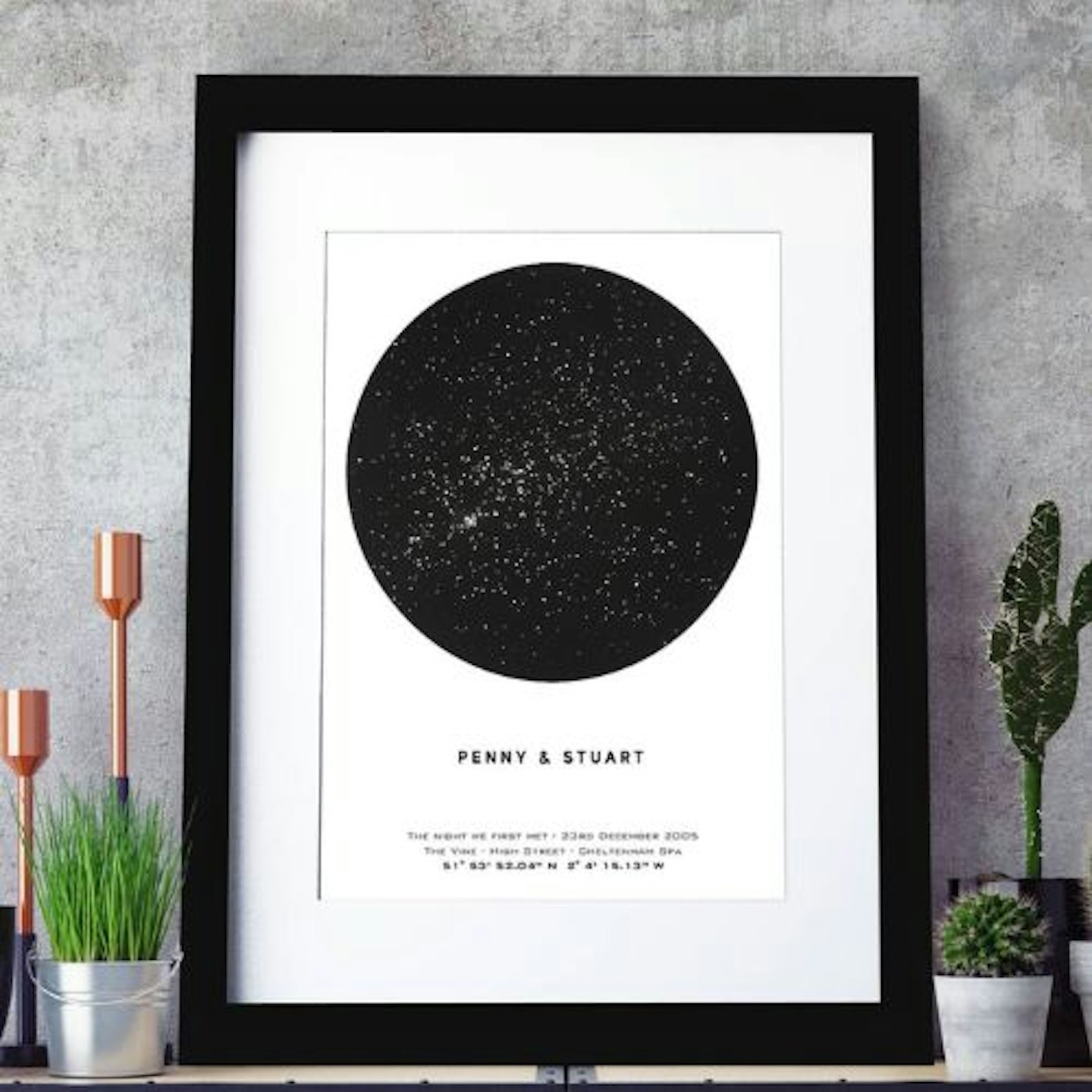 Best gifts for newborns Personalised Metallic Star Map Print