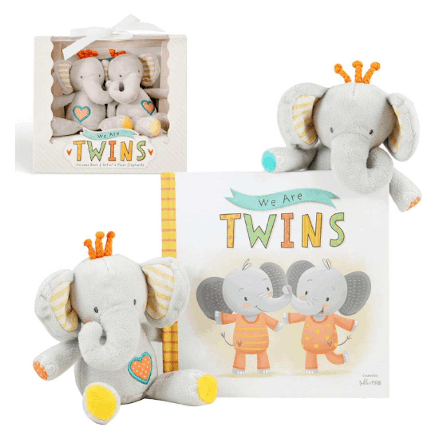 Elephant rattle and toy gift set