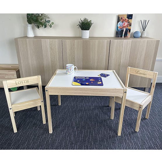 Personalised table and shop chairs for toddlers