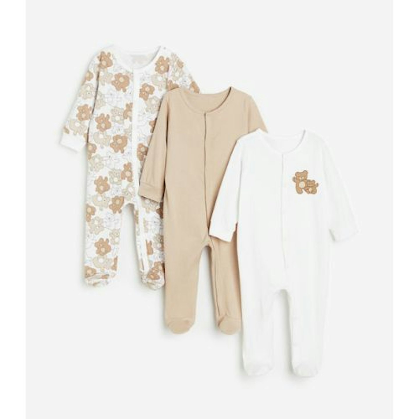 3-pack cotton sleepsuits