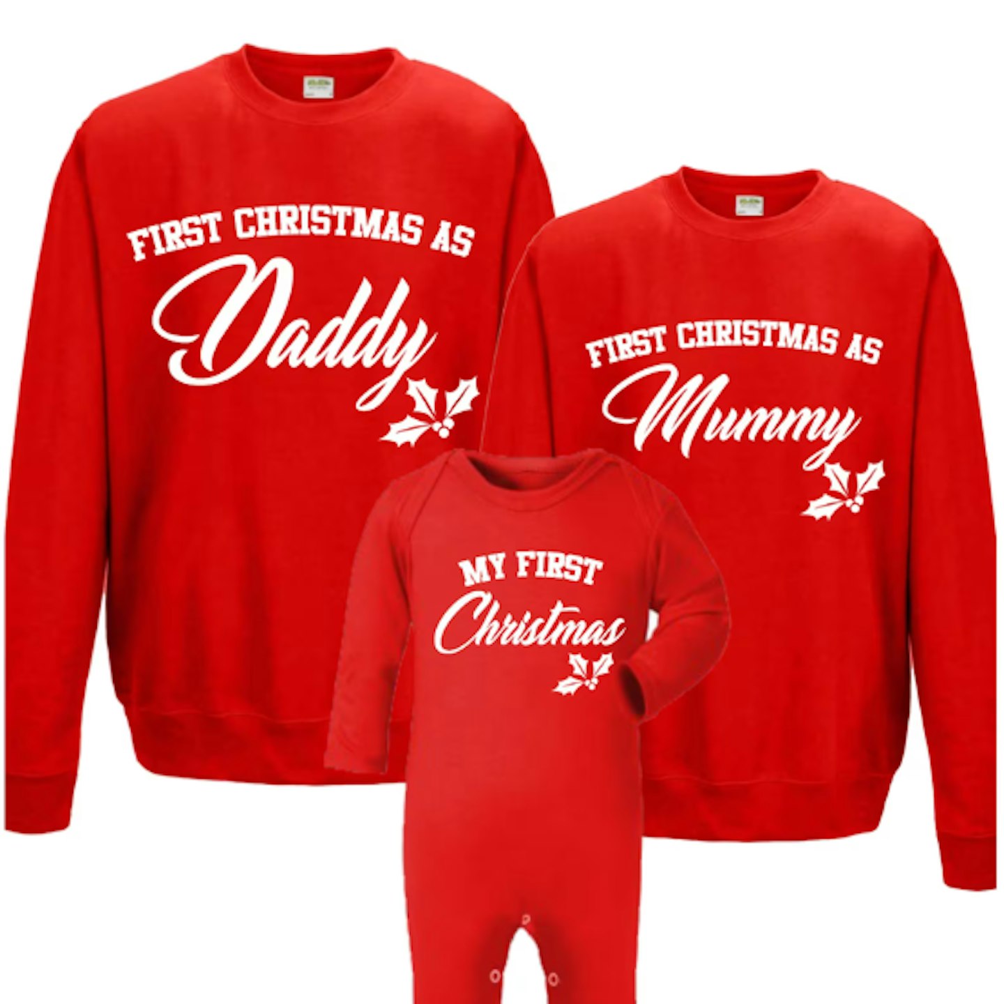 Christmas jumpers for the family baby's first Christmas