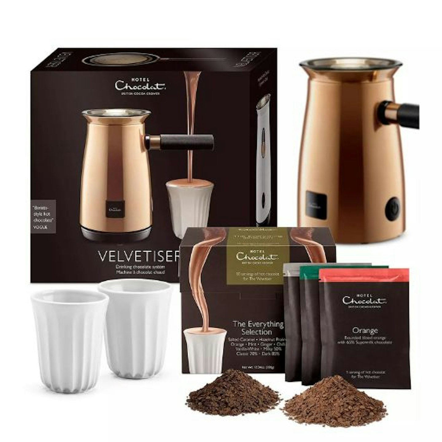 Hotel Chocolat Velvetiser - Copper with 10 hot chocolates