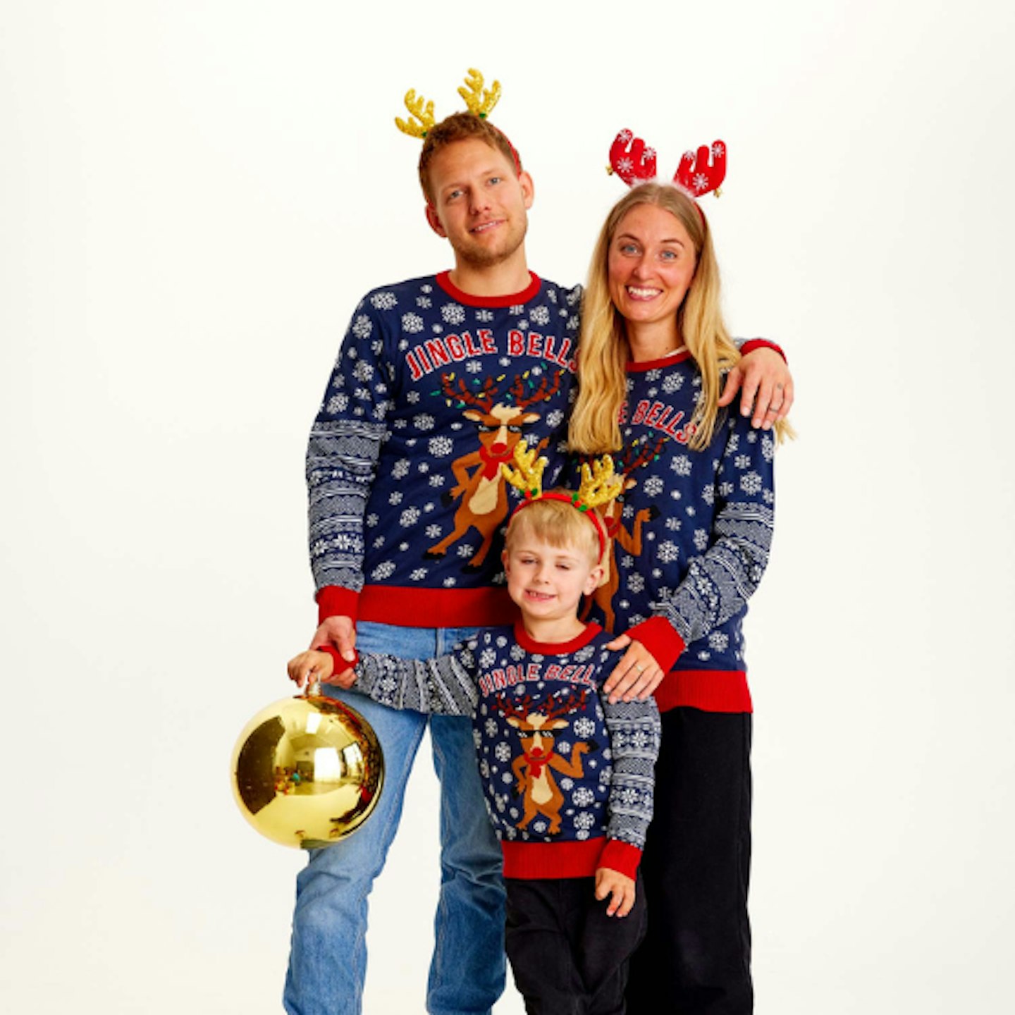 Christmas jumpers for the family light up