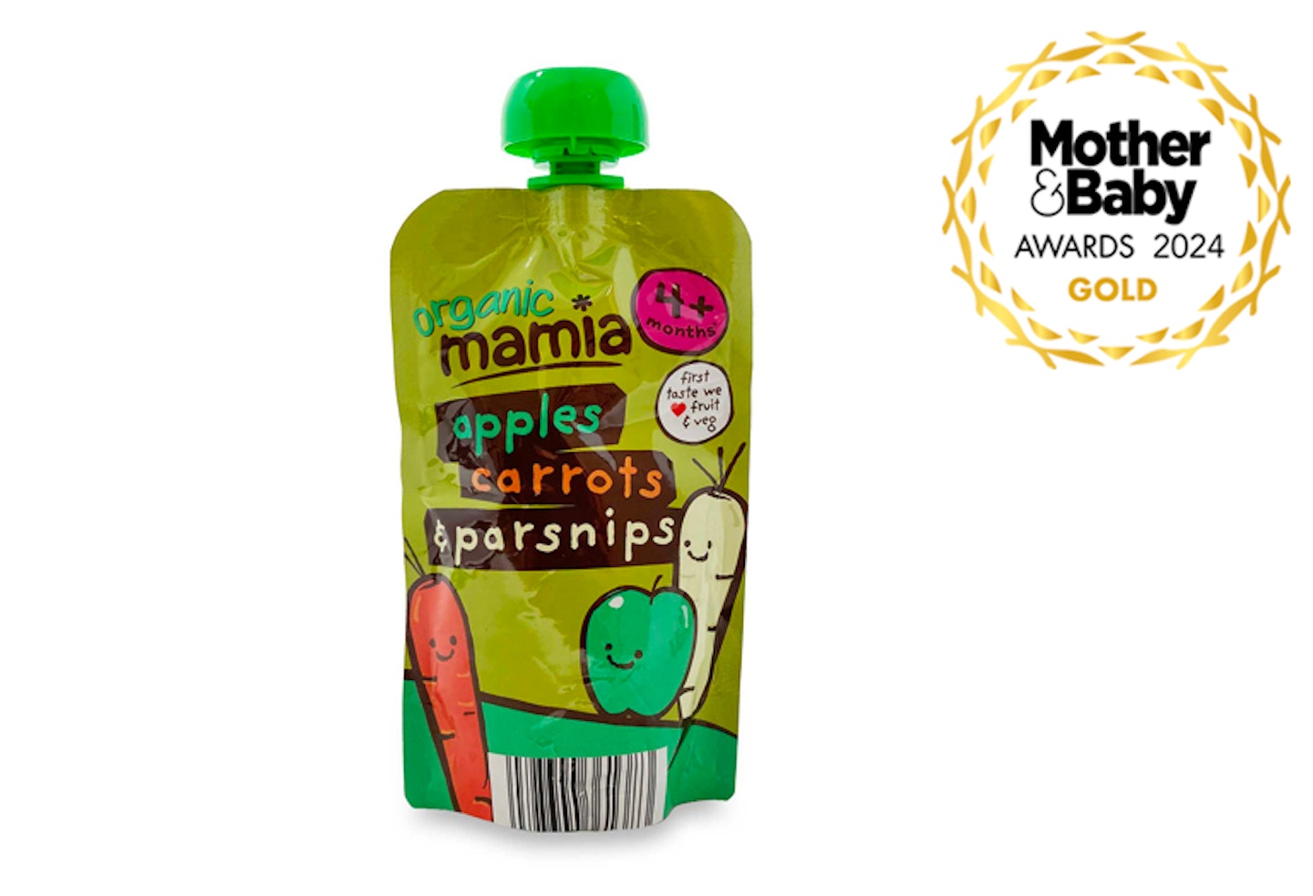 Mamia Organic Apples, Carrots & Parsnips Fruit Pouch
