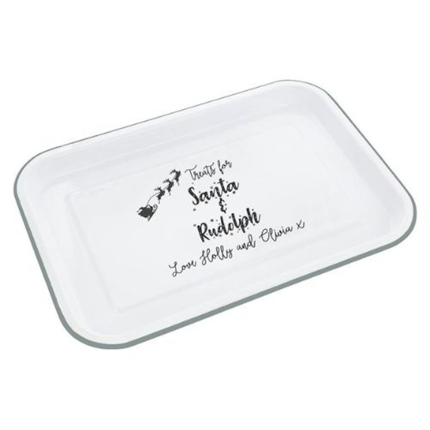 Best Santa plates for Christmas Eve Personalised Treats For Santa Enamel Tray