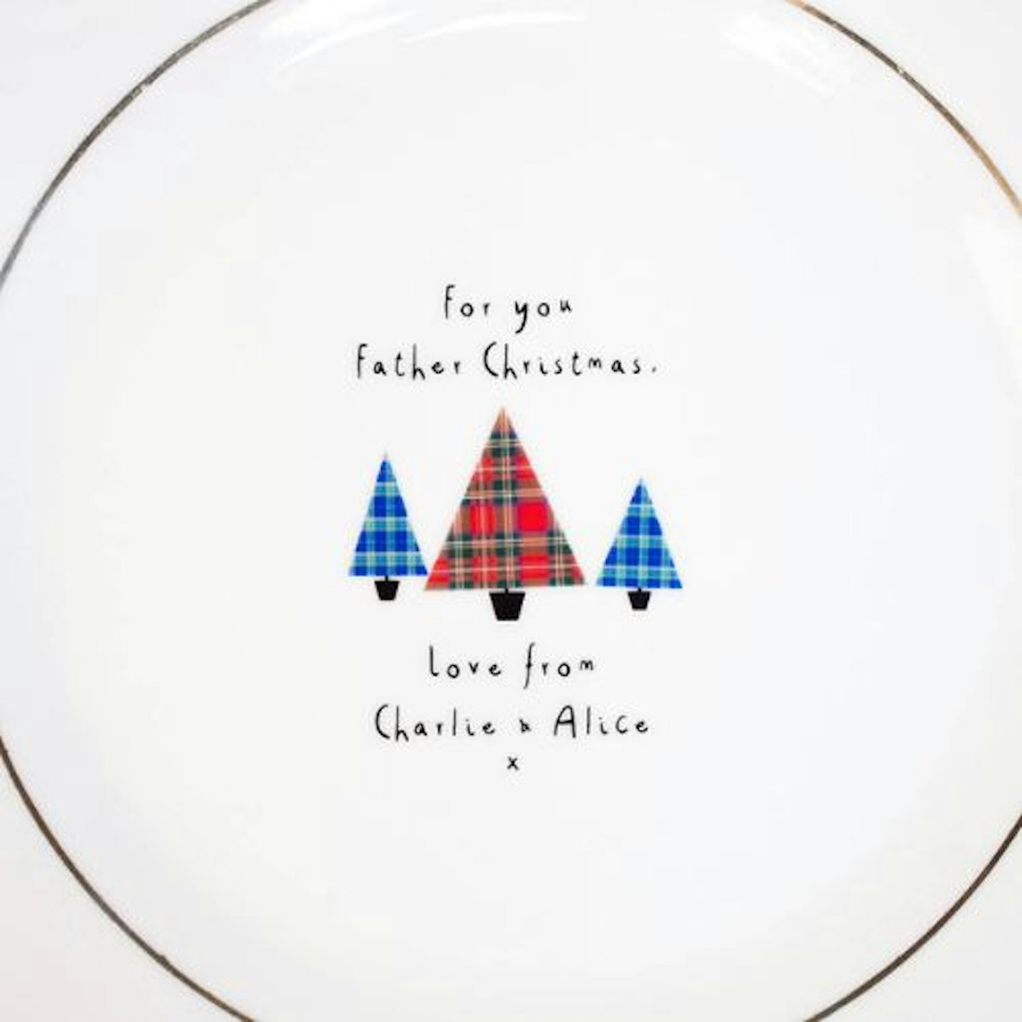 Best Santa plates for Christmas Eve Tartan Tree Christmas Plate