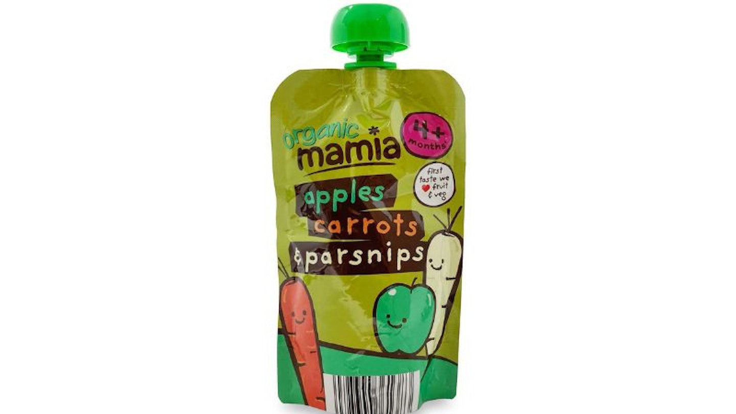 Mamia Organic Apples, Carrots & Parsnips Fruit Pouch