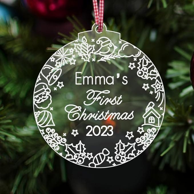 Personalised first best sale xmas bauble