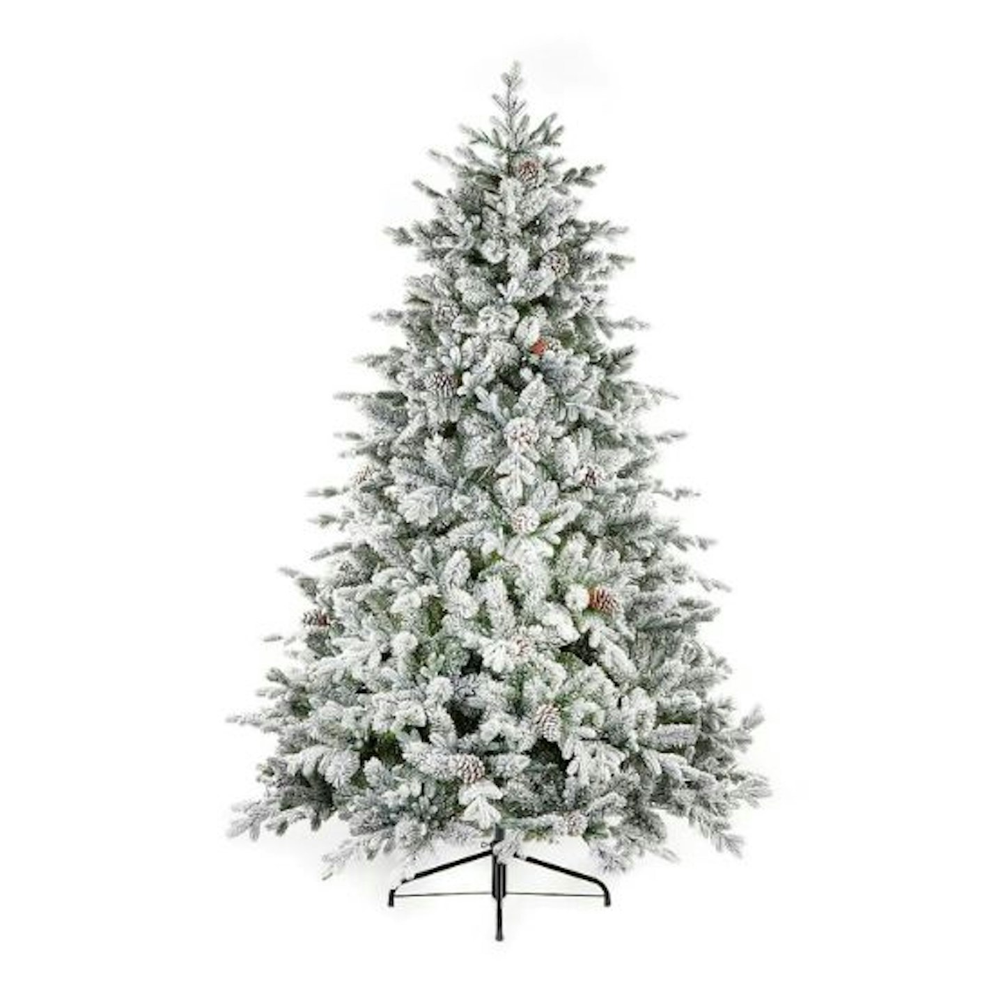 6.5ft Dorchester Flocked Snowy Christmas Tree with Pine Cones