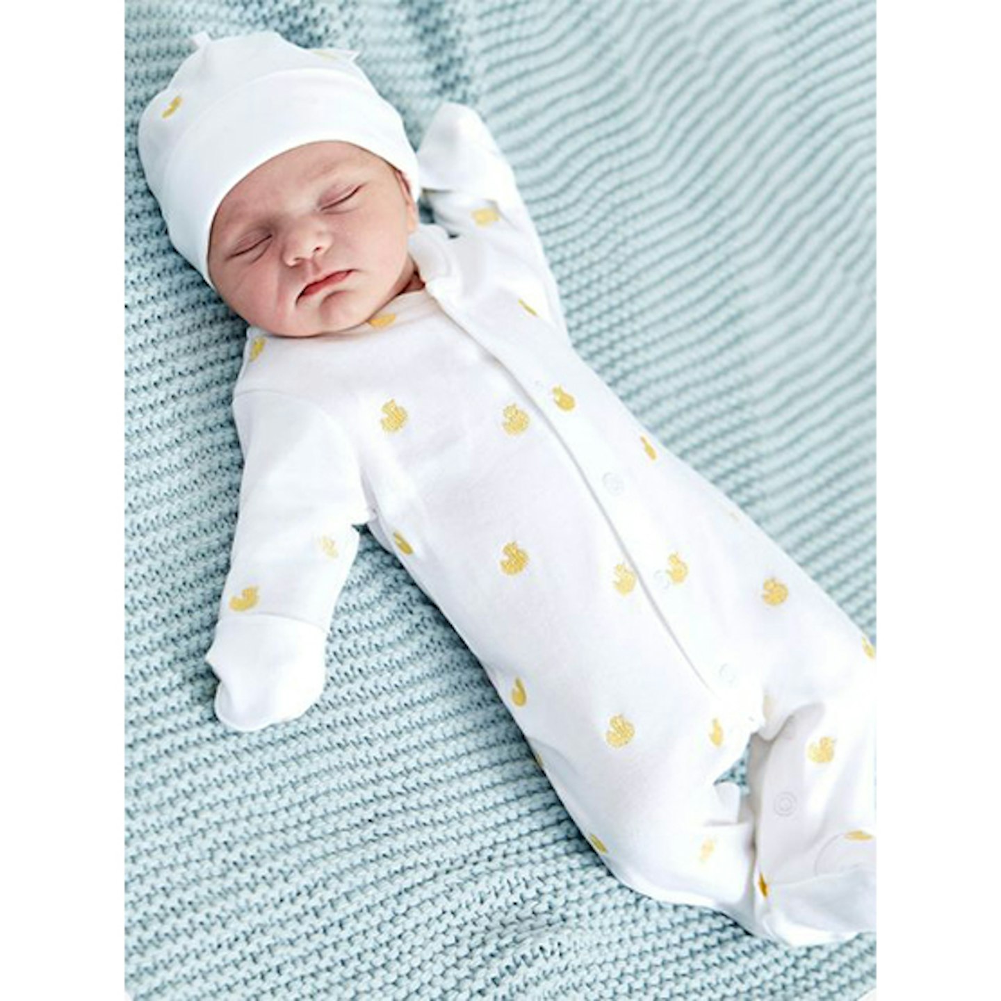 Duck baby grow with mittens