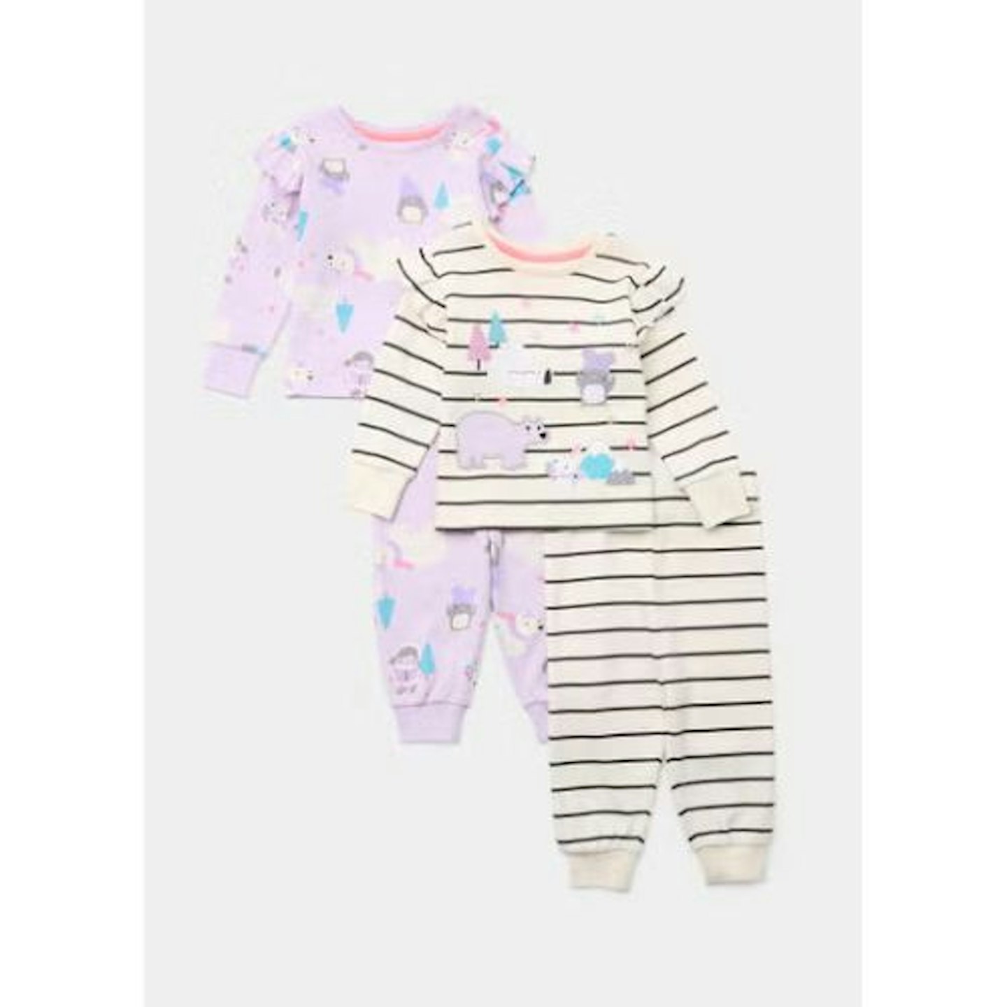 Best toddler pyjamas Girls 2 Pack Stripe & Arctic Animal Pyjama Sets