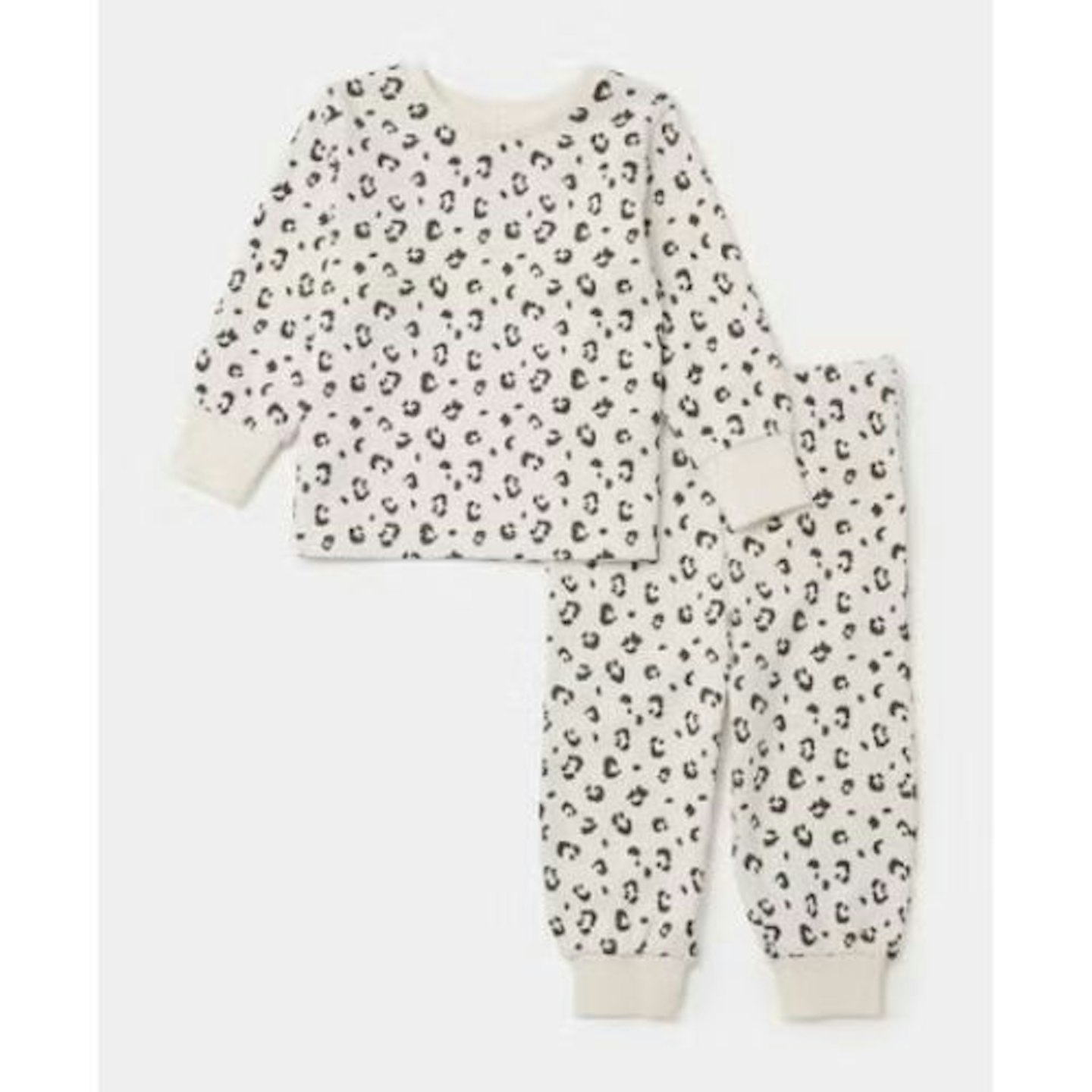 Best toddler pyjamas Girls Cream Leopard Print Pyjama Set