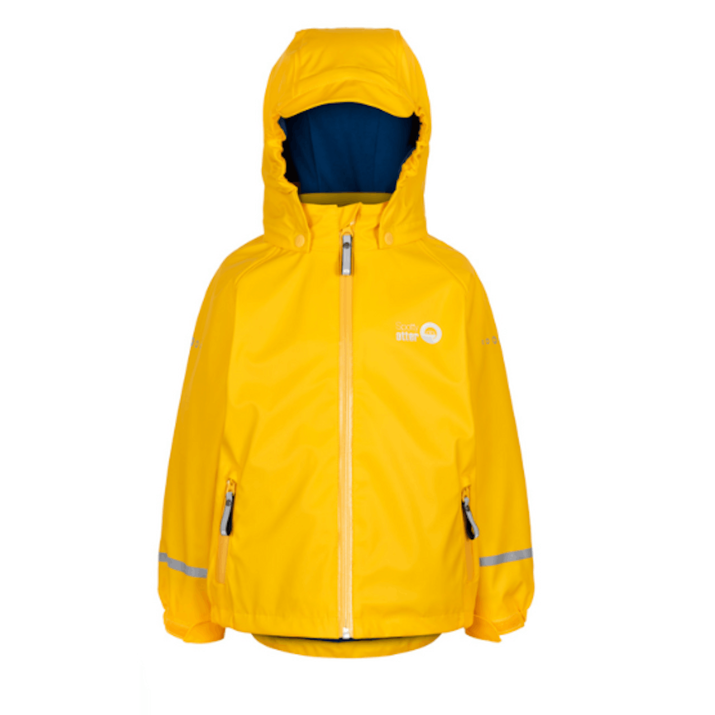 Yellow kids zip-up raincoat with hood
