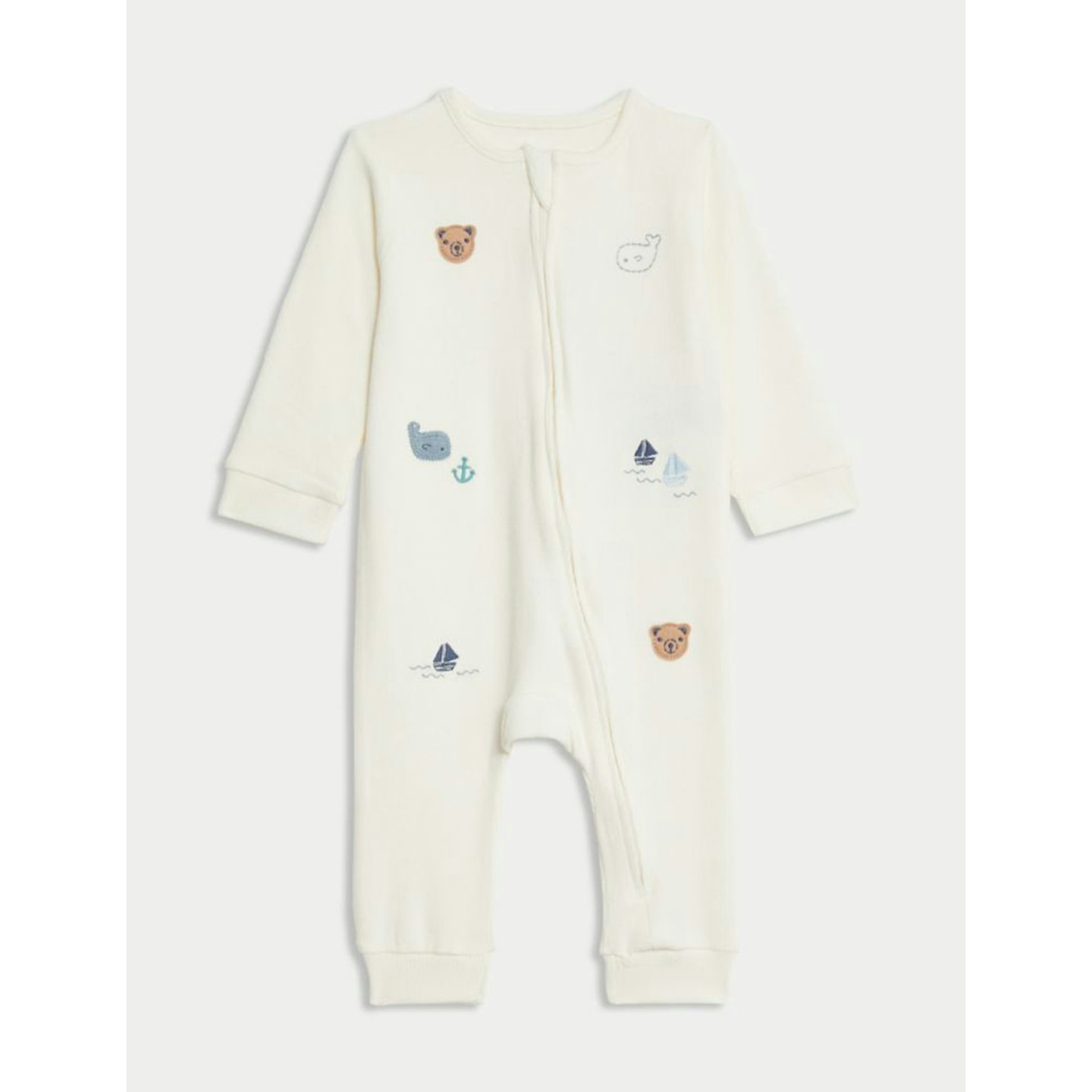 Cotton Rich Embroidered Sleepsuit