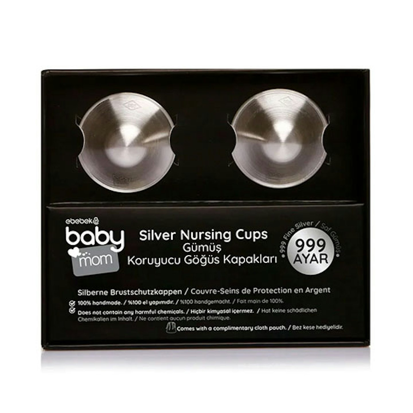 baby mom 2-Pack 999 Sterling Silver Nipple Cups