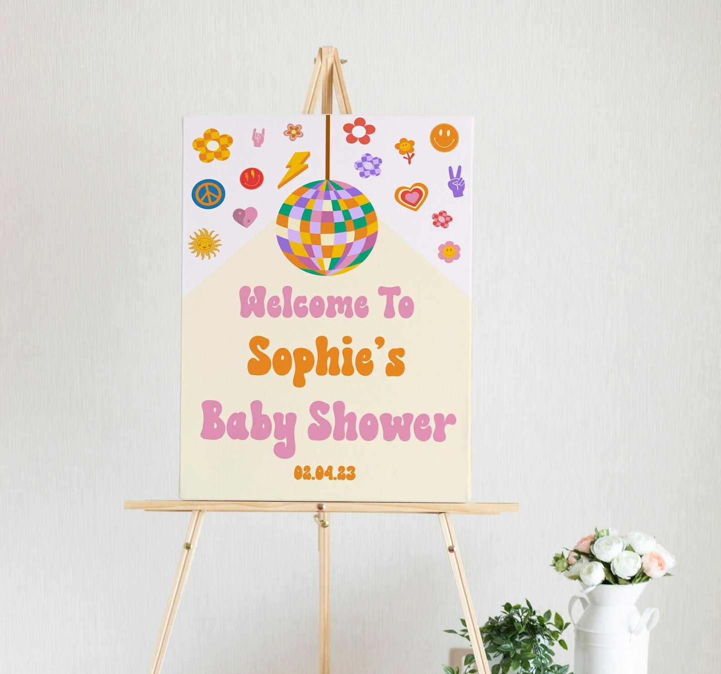 bright baby shower sign 
