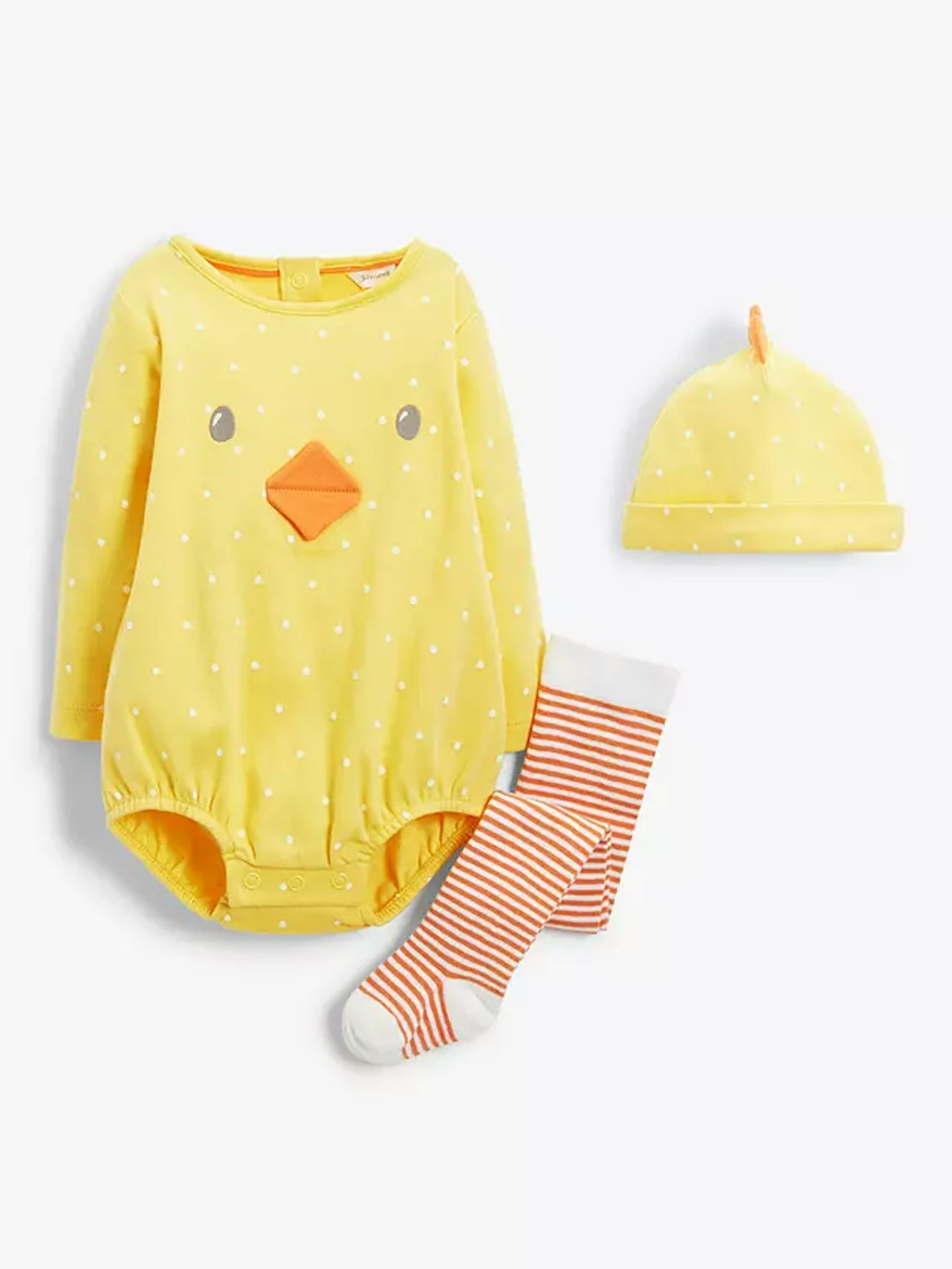 Baby Organic Cotton Chick Romper, Hat & Socks Set