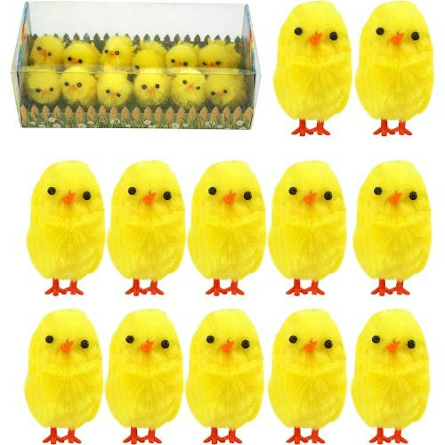 12PCs Easter Chenille Yellow Chicks
