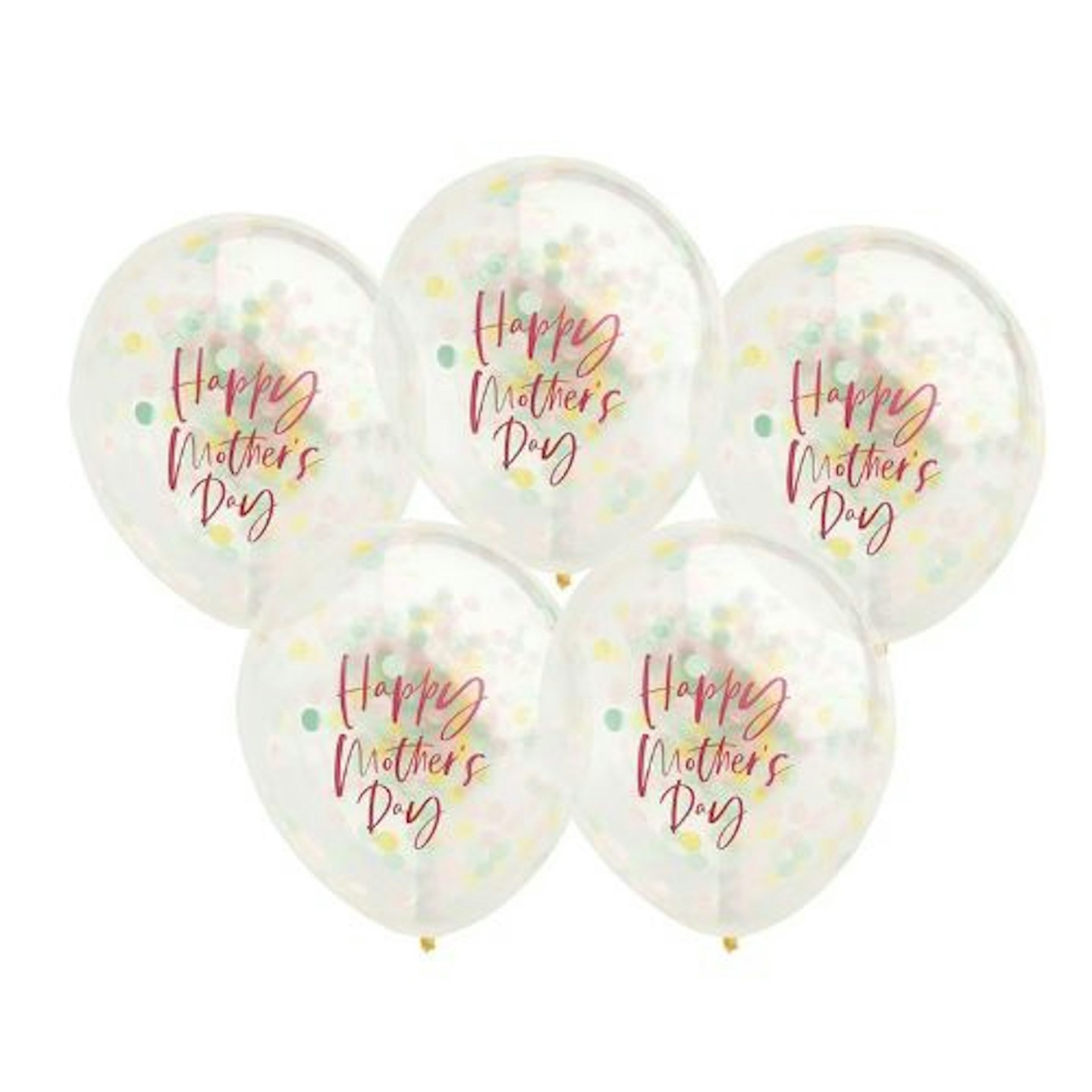 5 Pastel Confetti Mothers Day Balloons