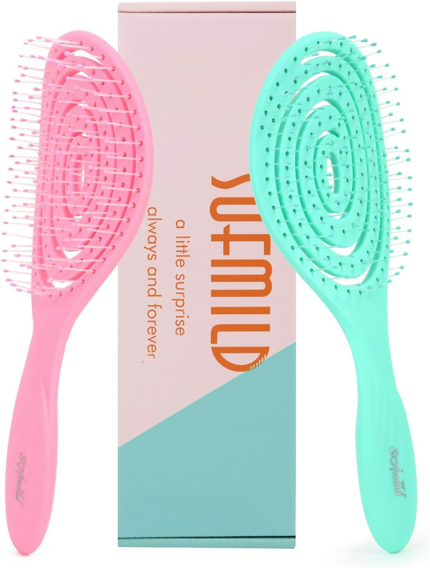 Hair Brush, 2 Pcs Detangling Brush 100% Bio-Friendly 