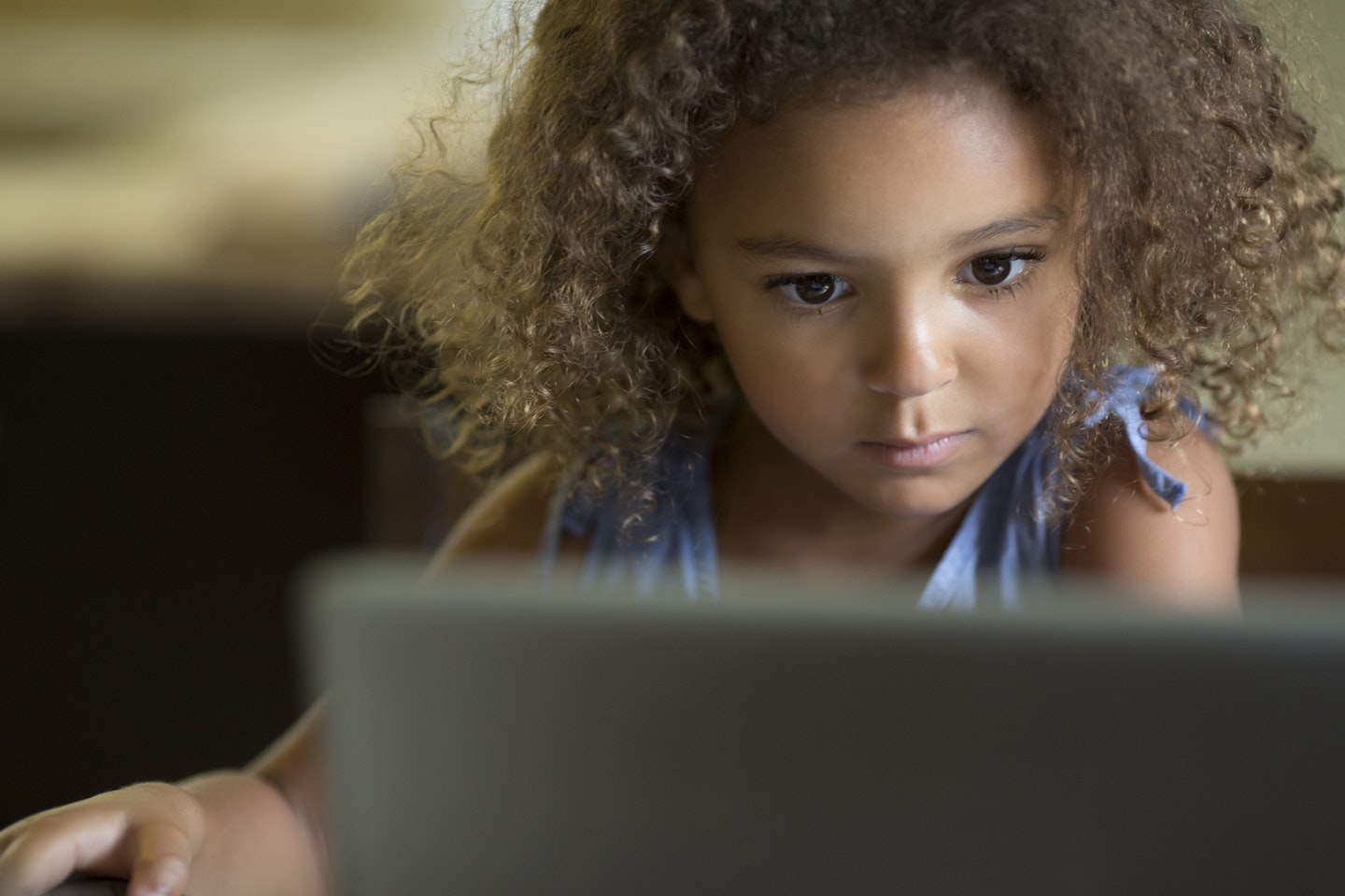 Girl using her laptop