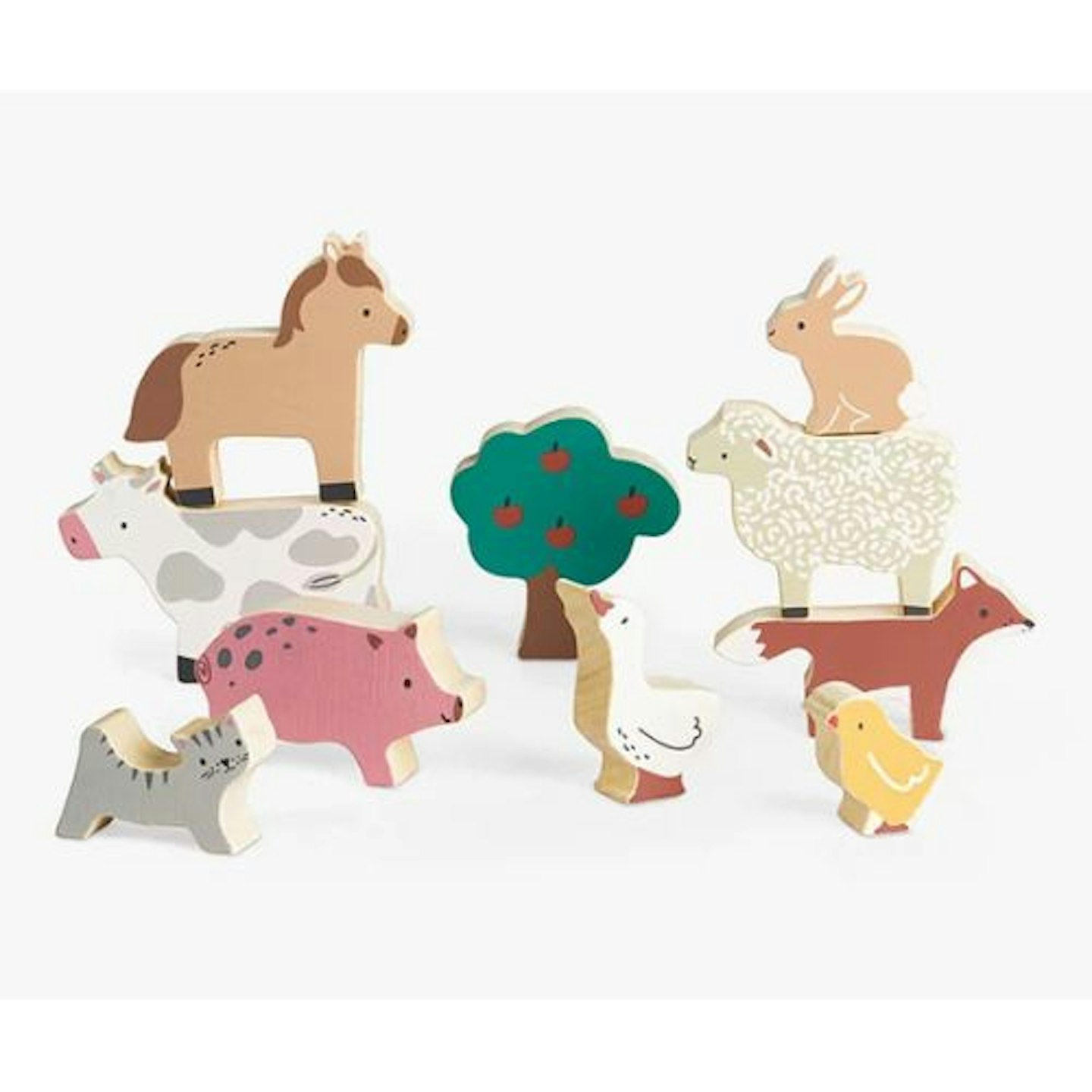 Best stacking toys John Lewis Wooden Stacking Animals Toy