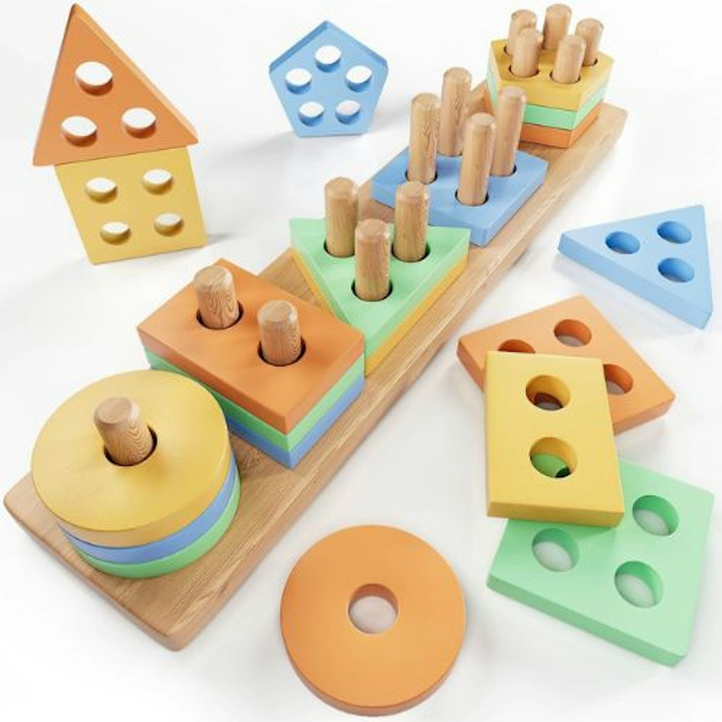 Best Montessori toys KmmiFF Wooden Toys Shape Sorter