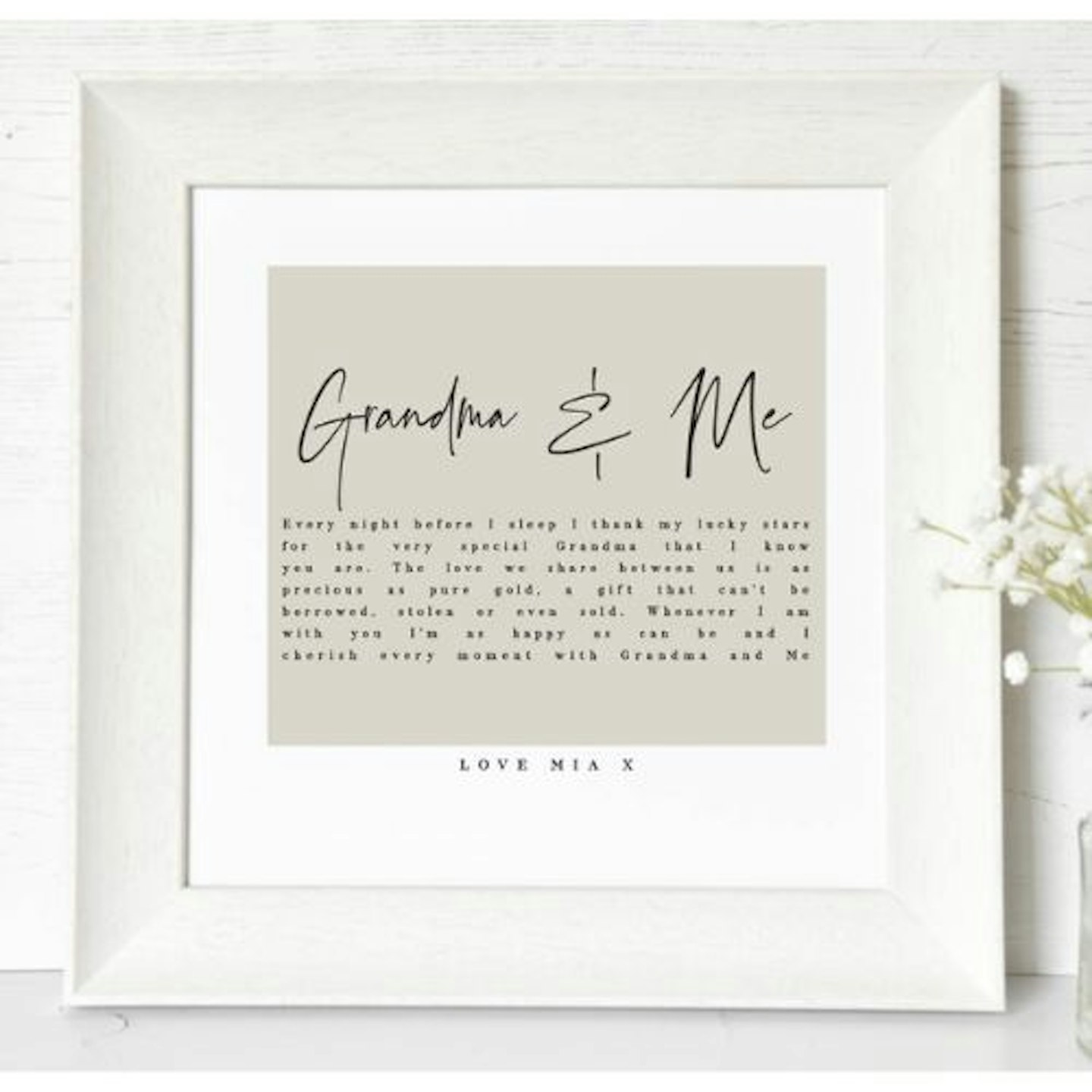 Best Mothers Day gifts for Nanny Personalised Grandma And Me Print With Verse