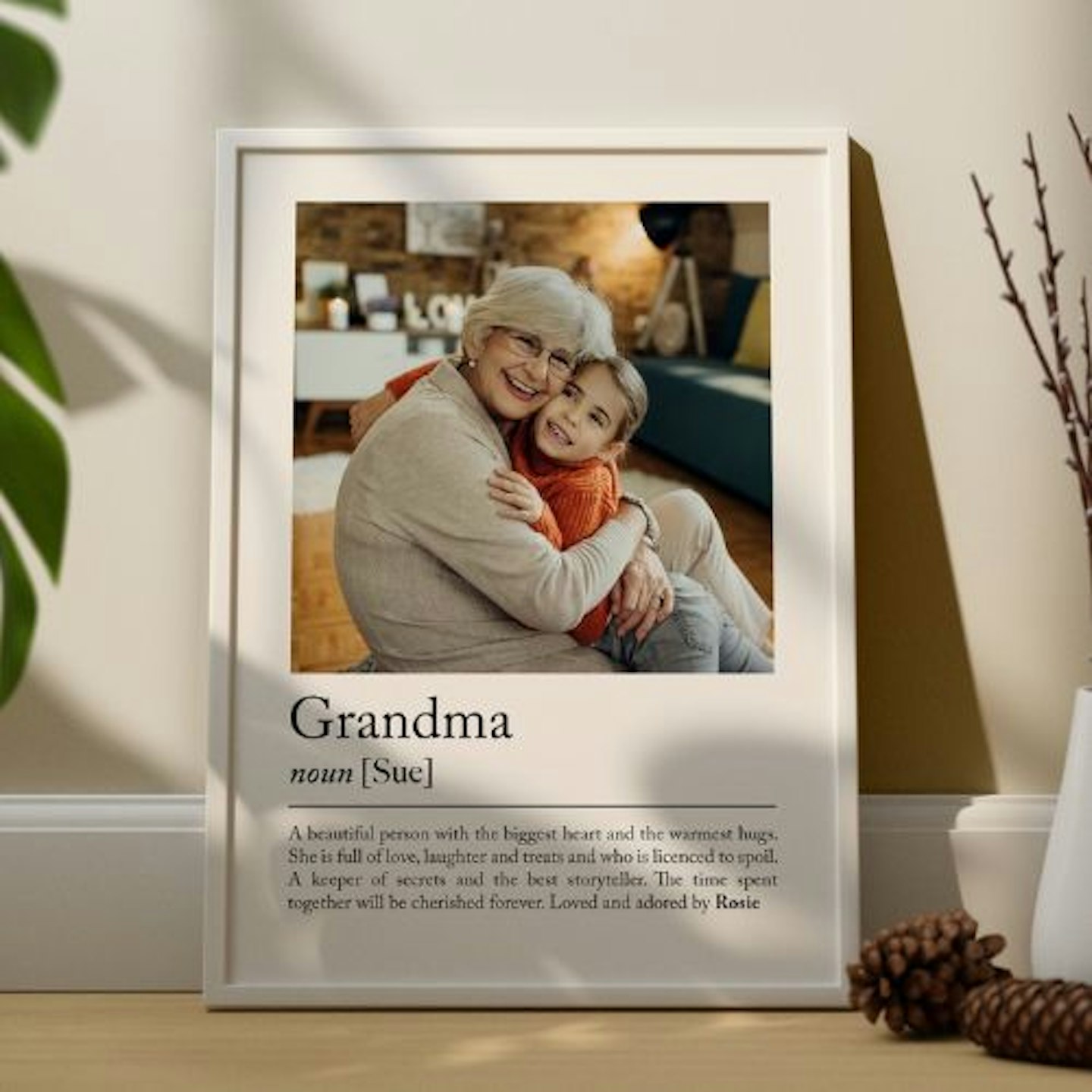 Best Mothers Day gifts for Nanny Personalised Grandmother Definition Print with Photo