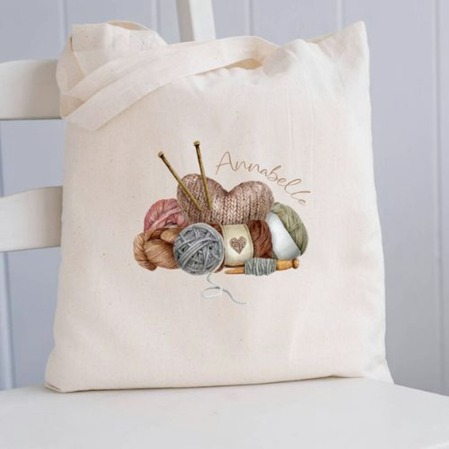 Best gifts for grandma Personalised Knitting Wool Storage Tote Bag