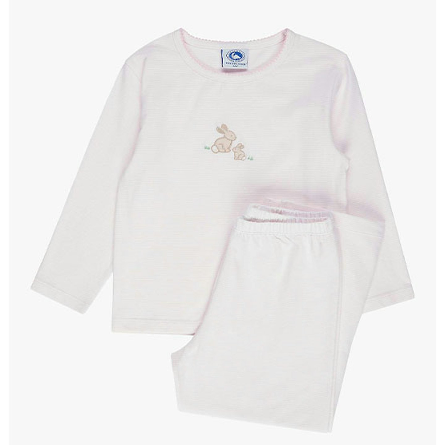Trotters Kids' Bunny Jersey Stripe Pyjama Set
