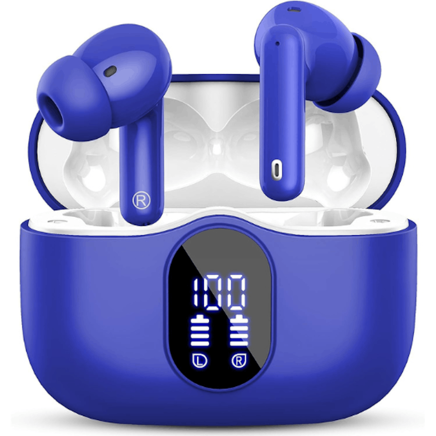 Blue wireless headphones