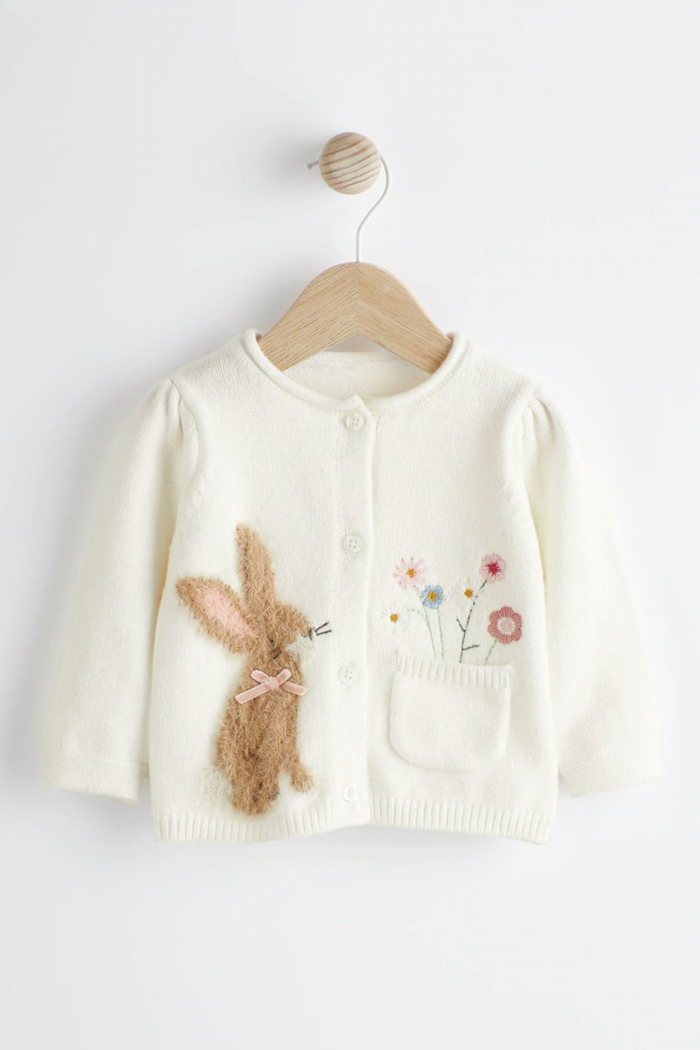 Embroidered Bunny Baby Knitted Cardigan 