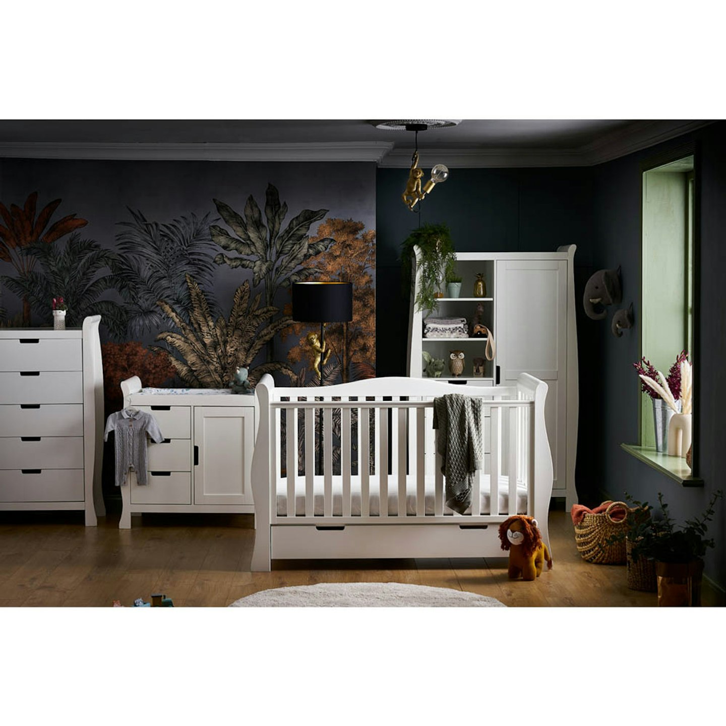 Obaby Stamford Luxe Sleigh 4 Piece Room Set - White