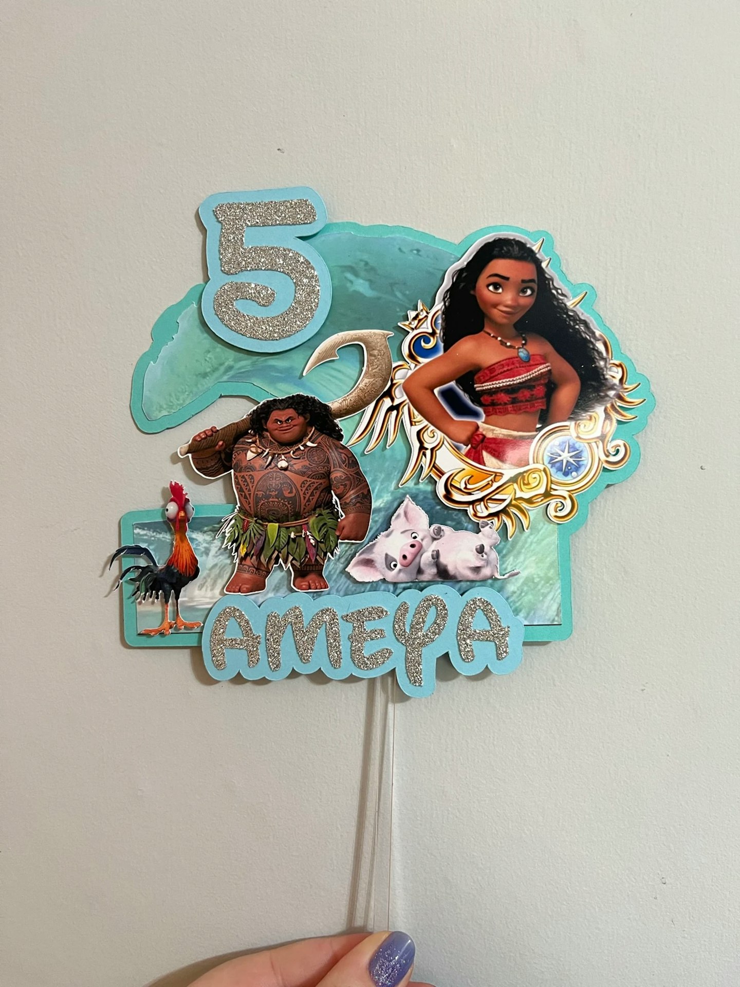moana cake topper with number