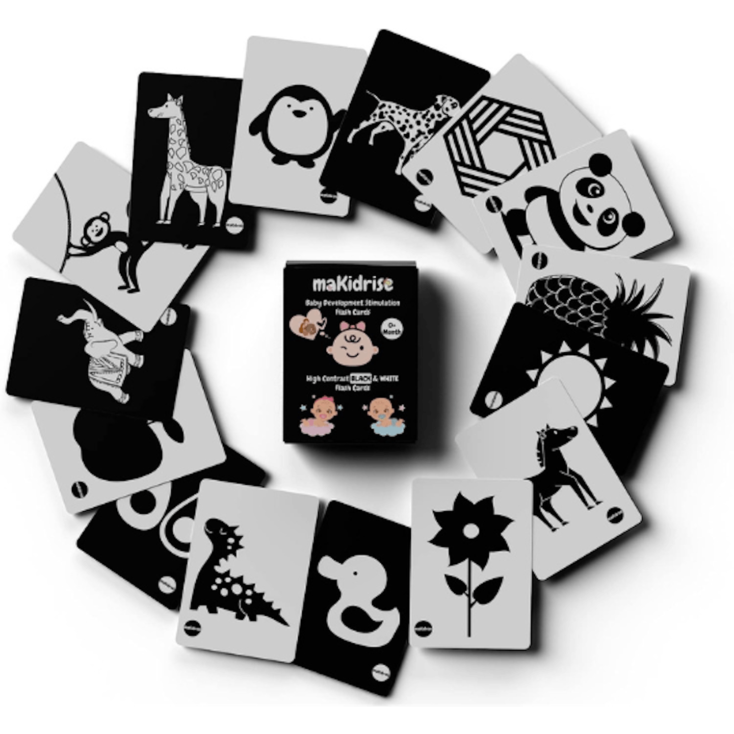 Black and white sensory flashcards