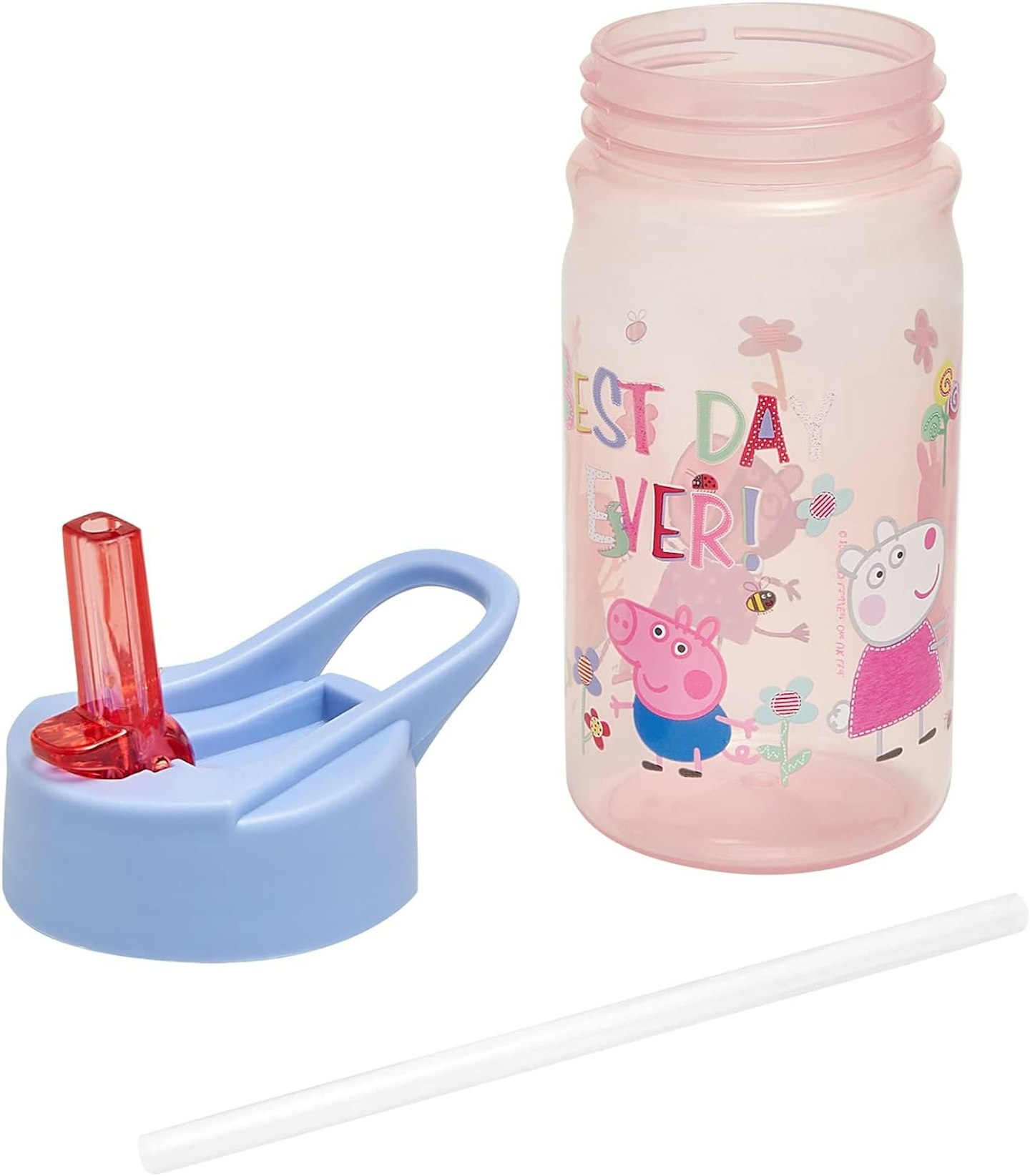 Peppa Pig Nostalgia Water Bottle with Flip up mouth piece and internal straw